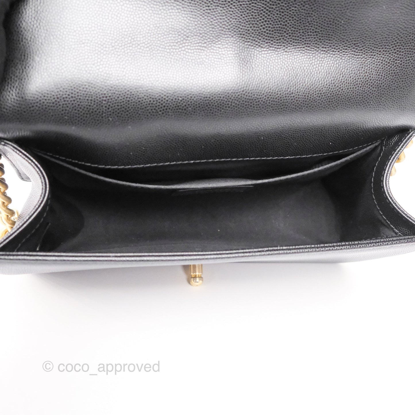 Chanel Medium Boy Quilted Black Caviar Aged Gold Hardware