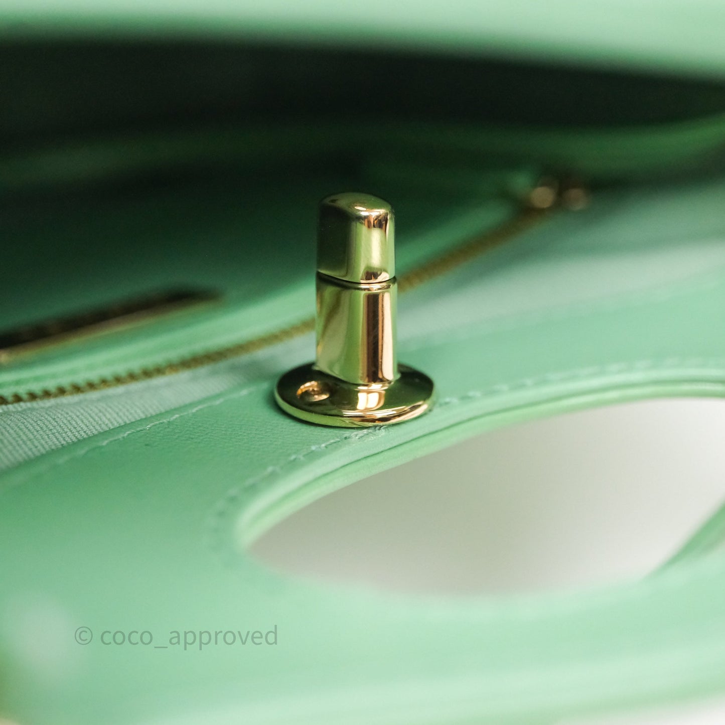 Chanel Mini 31 Green Shiny Lambskin Gold Hardware