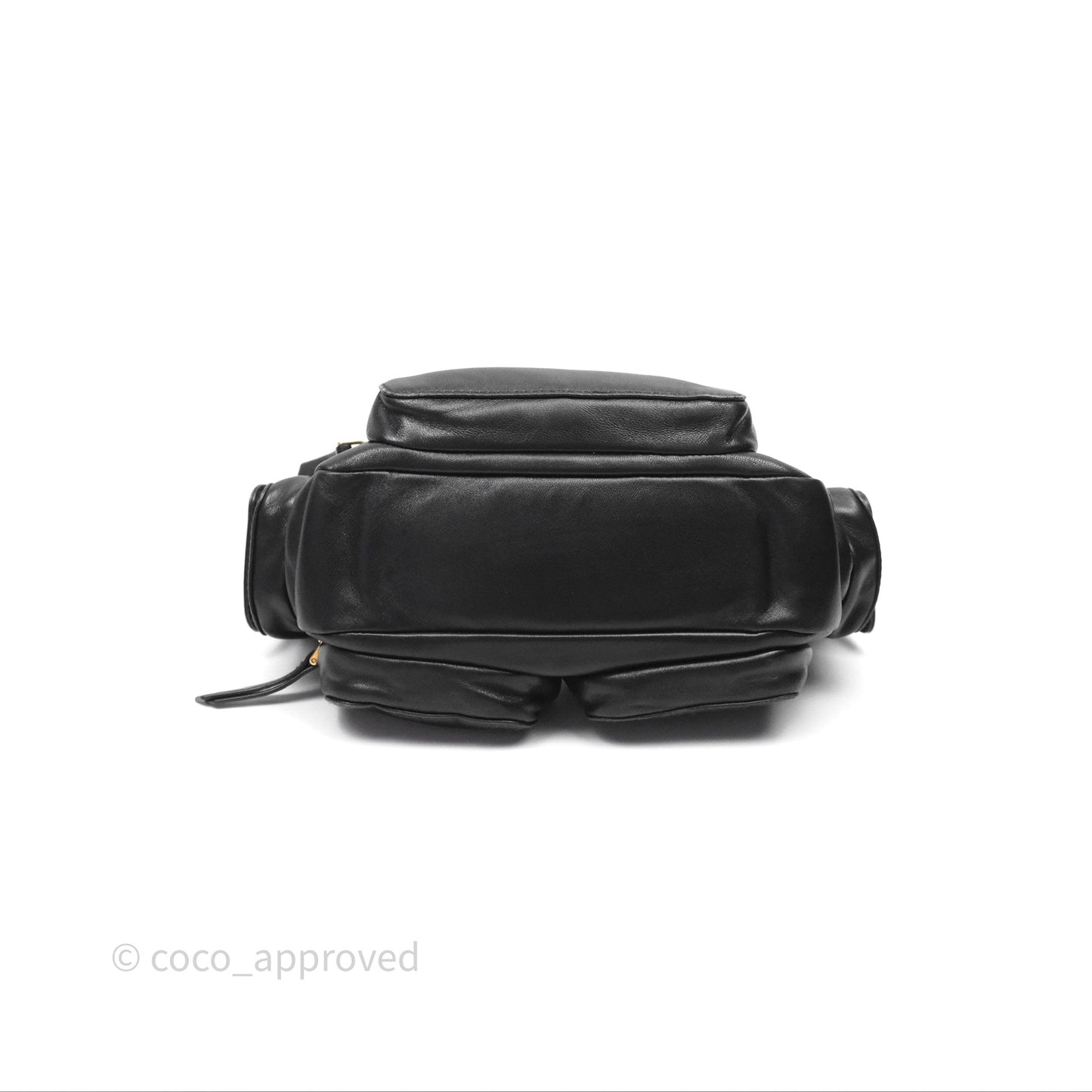 Miu Miu Nappa Leather Pocket Bag Black Lambskin Gold Hardware