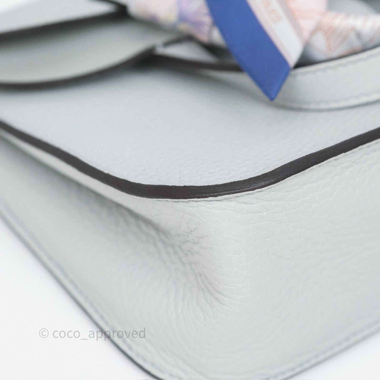 Hermès Halzan 25 Bleu Pale 08 Clemence Palladium Hardware