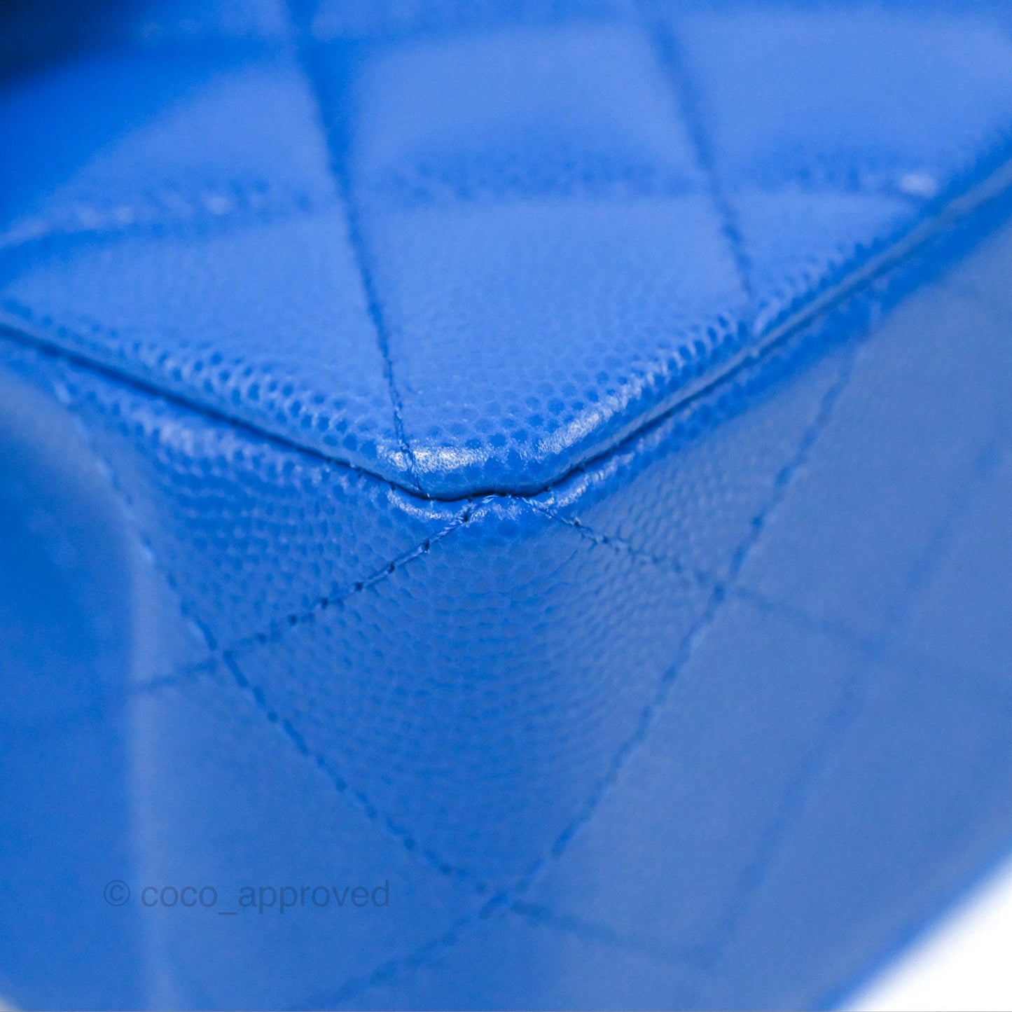 Chanel Small Classic Quilted Flap Blue Caviar Gold Hardware