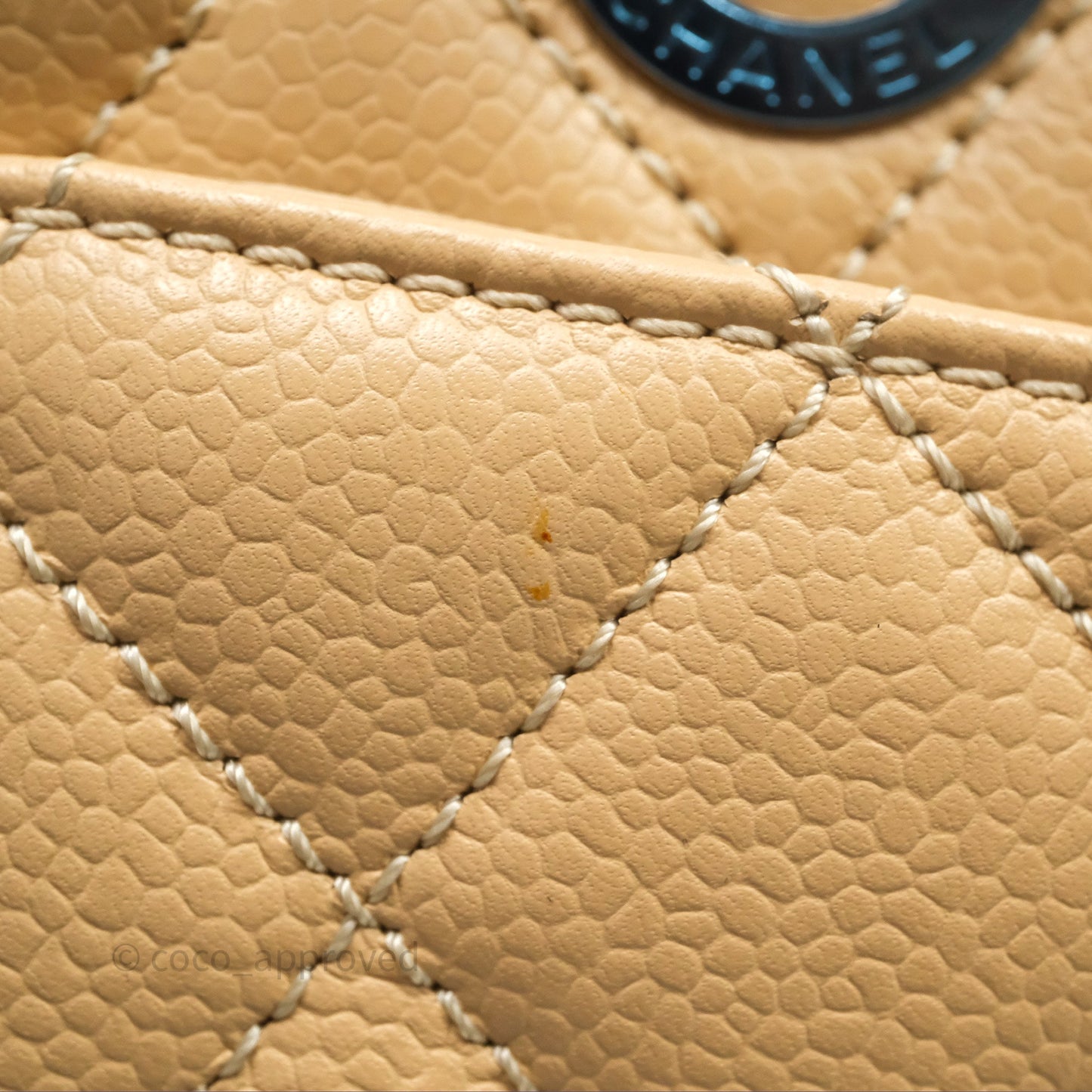 Chanel GST Beige Caviar Silver Hardware