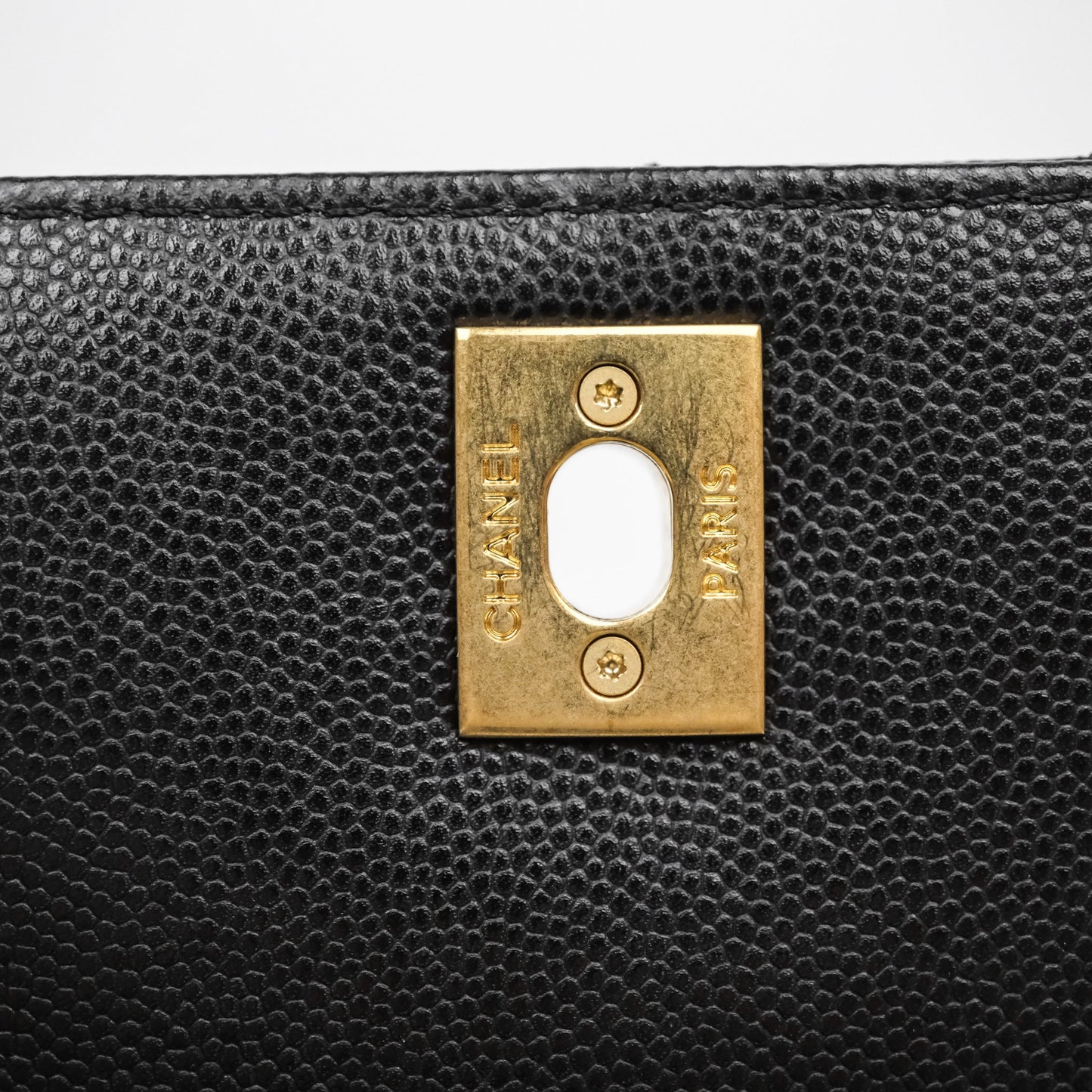 Chanel Small Coco Handle Black Caviar Aged Gold Hardware Braided Handle