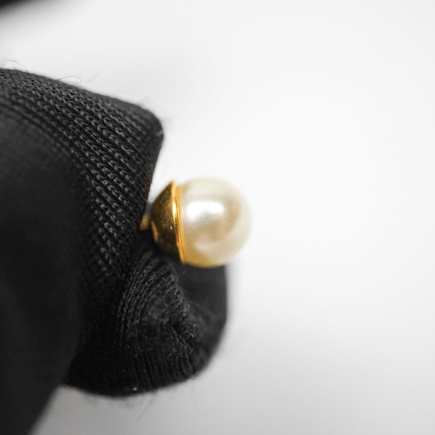 Christian Dior J'Adior Crystal Pearl Drop Earrings Aged Gold Tone