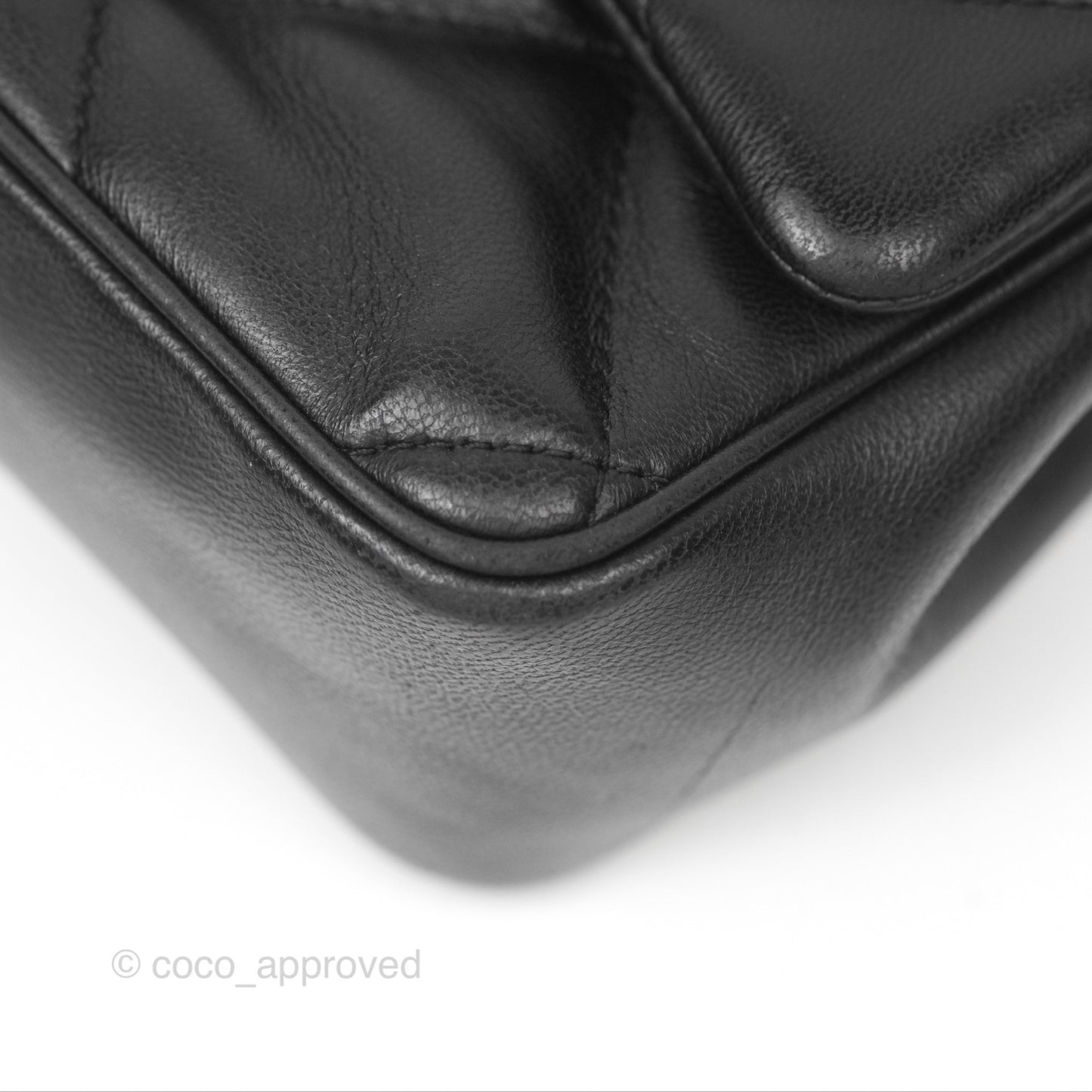 Chanel Small Coco Lady Quilted Flap Bag With Top Handle Black Calfskin Gold Hardware