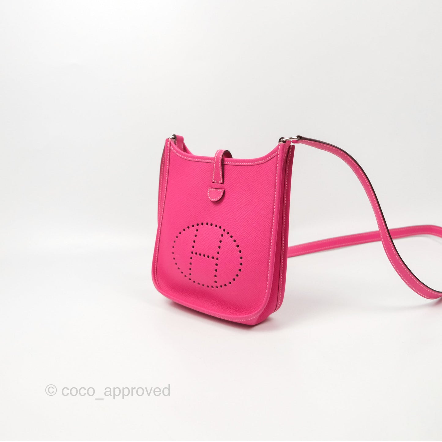 Hermès Mini Evelyne 16 Hot Pink Epsom Palladium Hardware