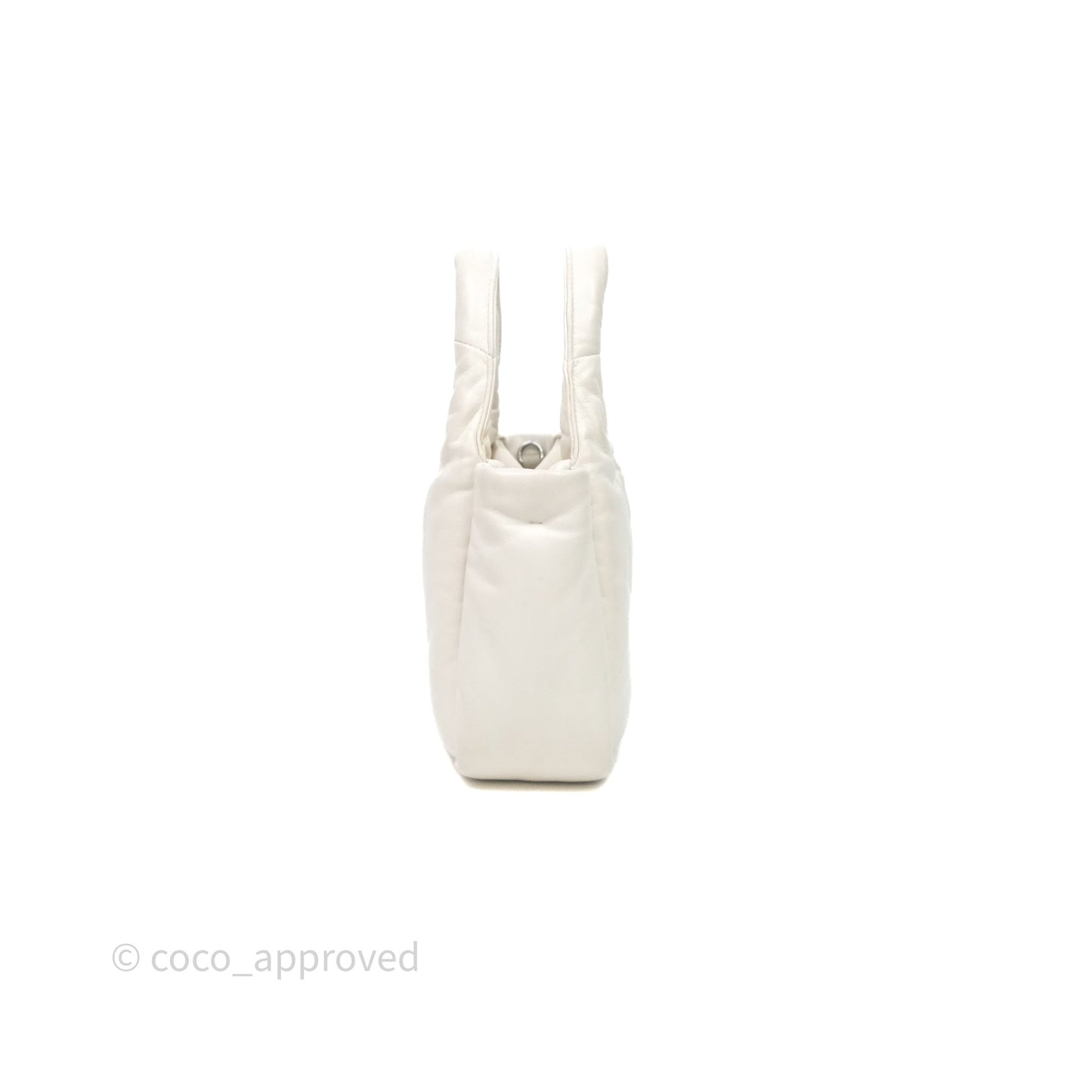 Prada Soft Tote Bag Ivory Silver Hardware