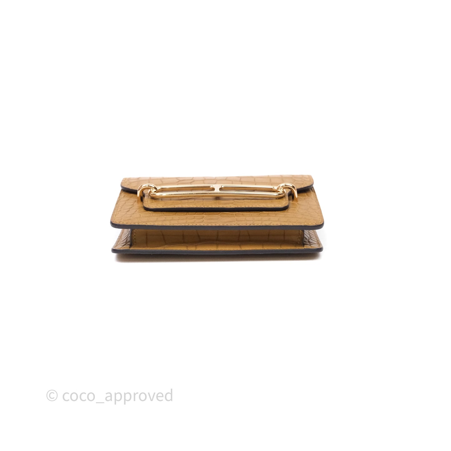 Hermès Roulis Slim Wallet Matte Alligator Mississippiensis Kraft 2H Gold Hardware