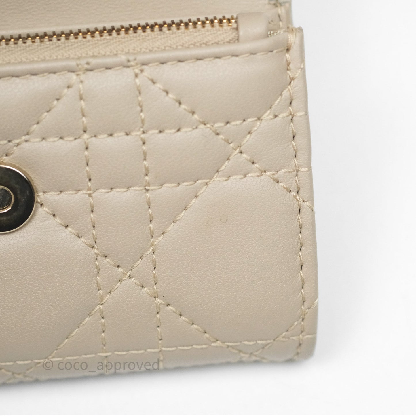 Christian Dior My Dior Glycine Wallet Powder Beige Cannage Lambskin