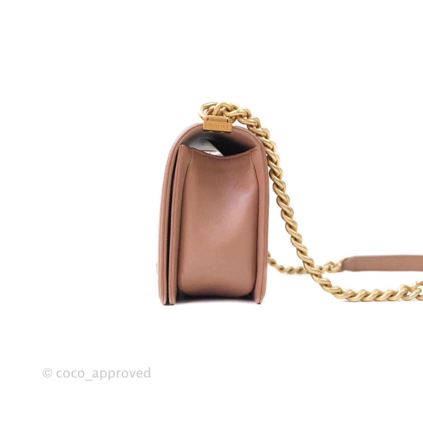 Chanel Quilted Medium Lambskin Boy Flap Pink Aged Gold Hardware