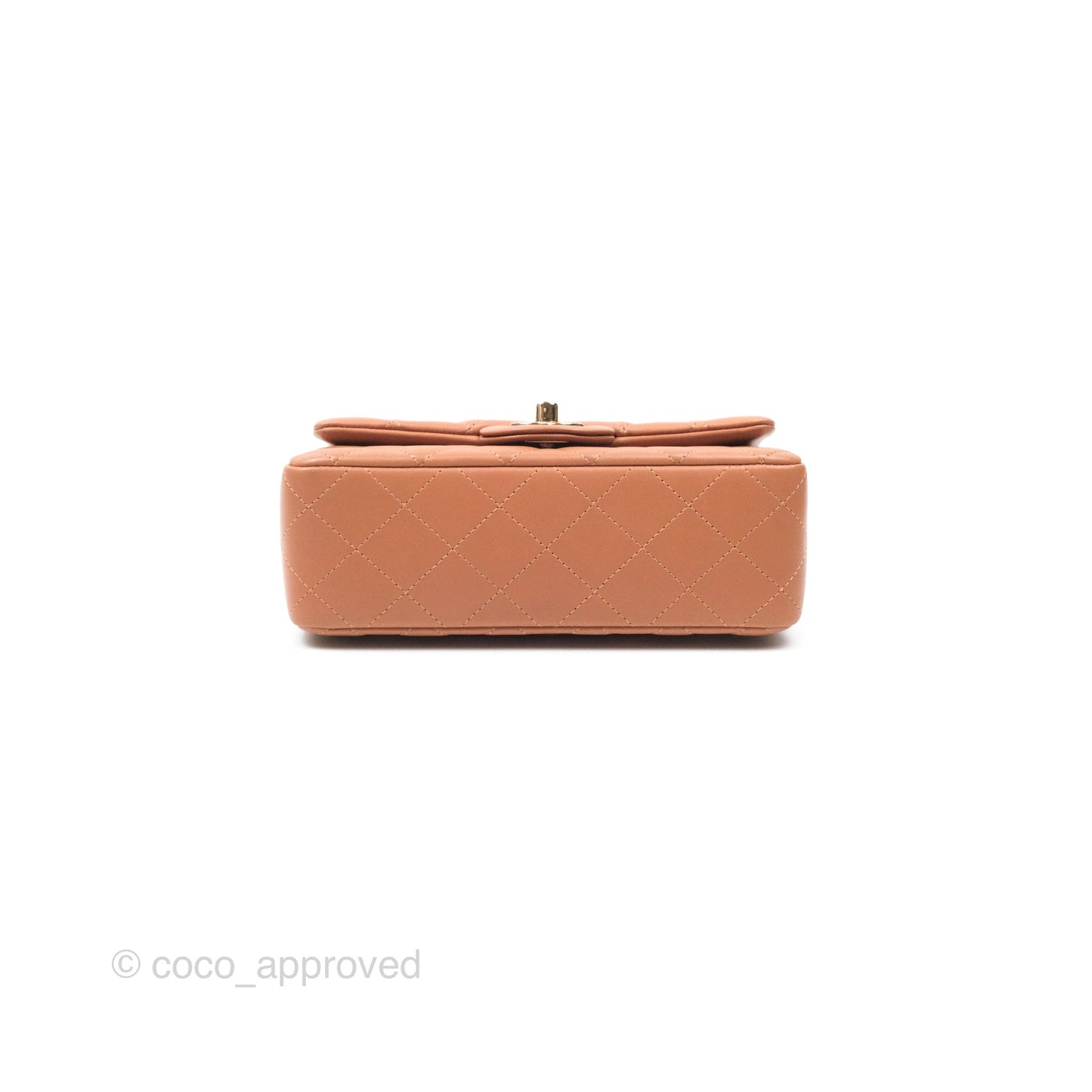 Chanel Quilted Mini Rectangular Flap Caramel Lambskin Gold Hardware