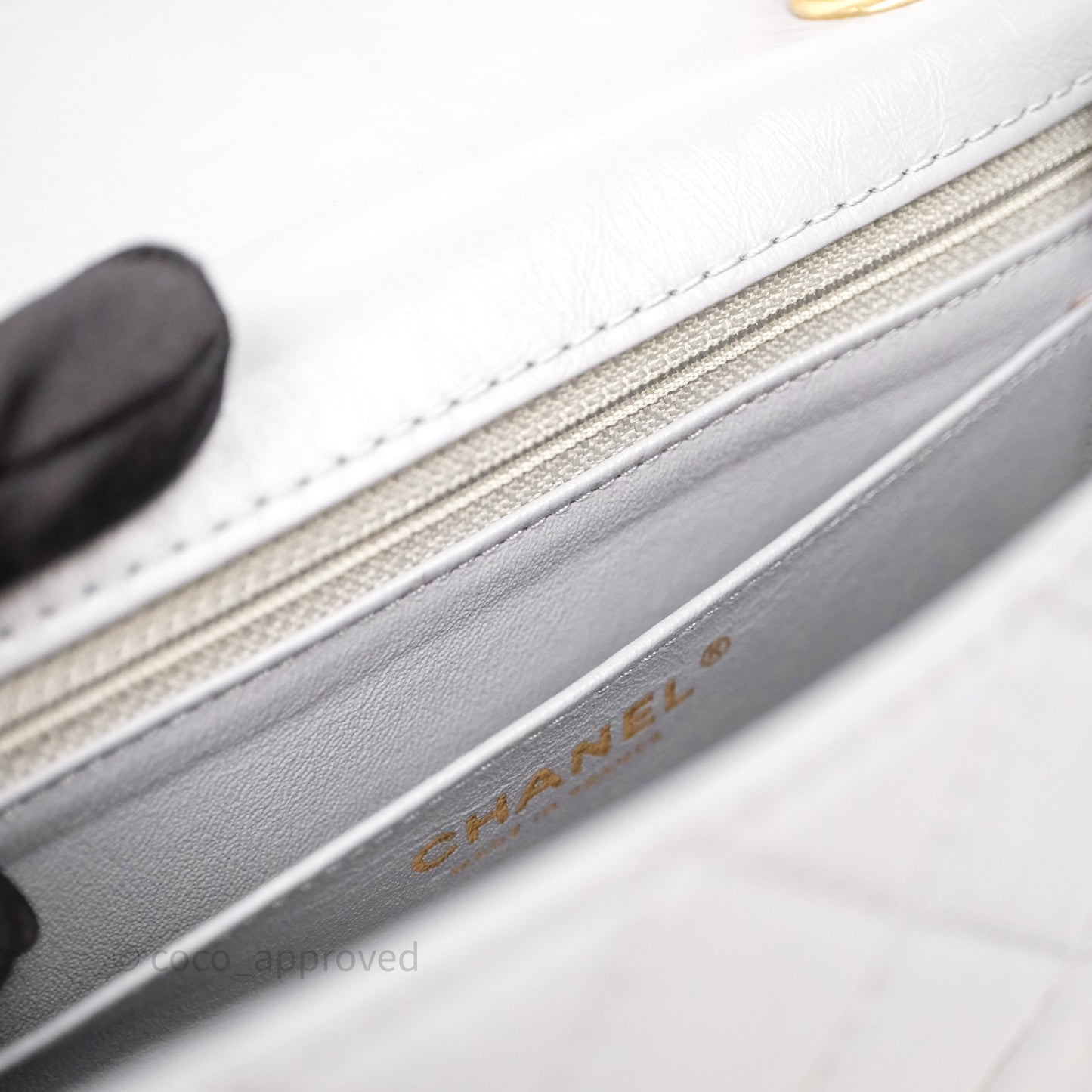 Chanel Mini Reissue 224 Grey Aged Calfskin Aged Gold Hardware