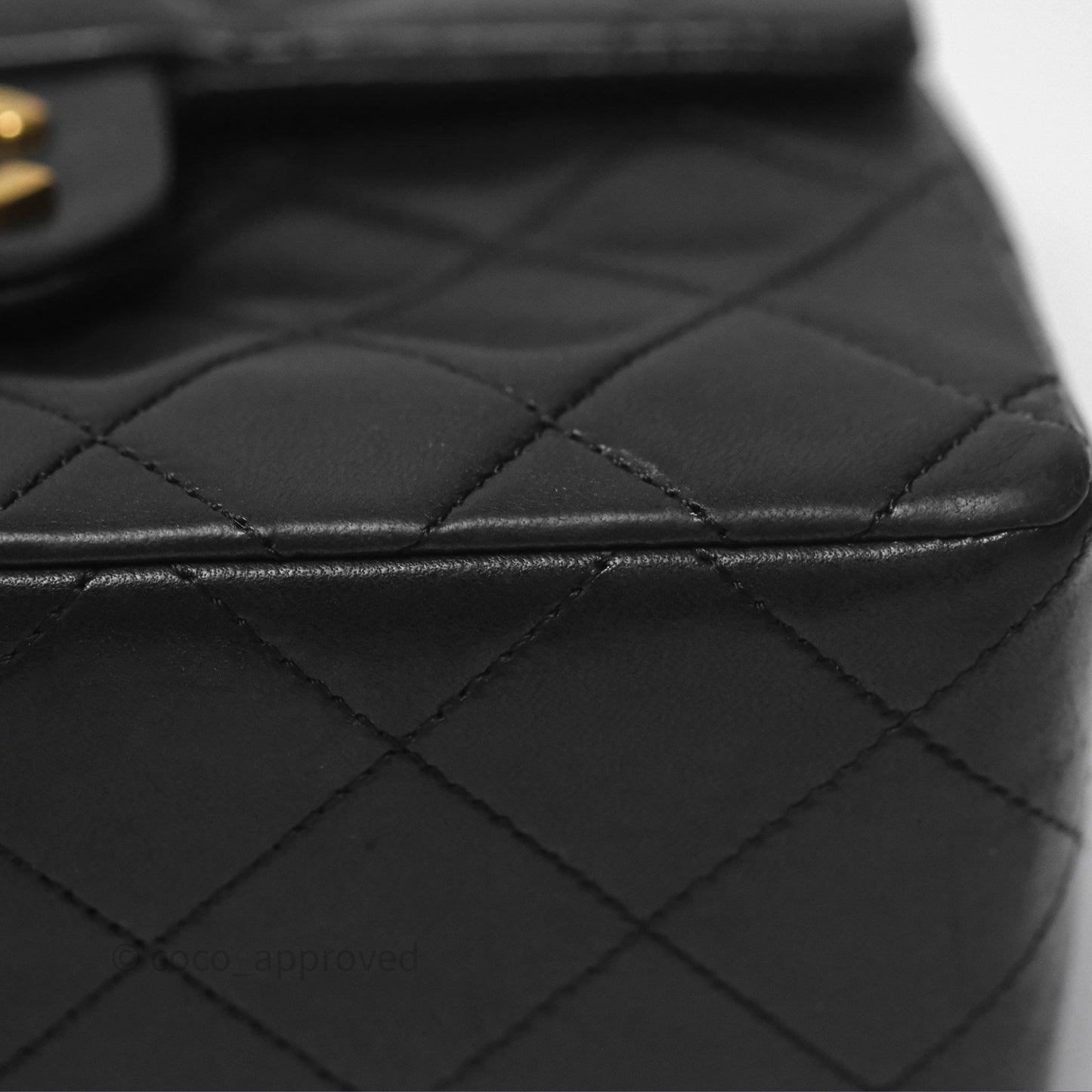 Chanel Vintage Mini Square Black Lambskin 24K Gold Hardware