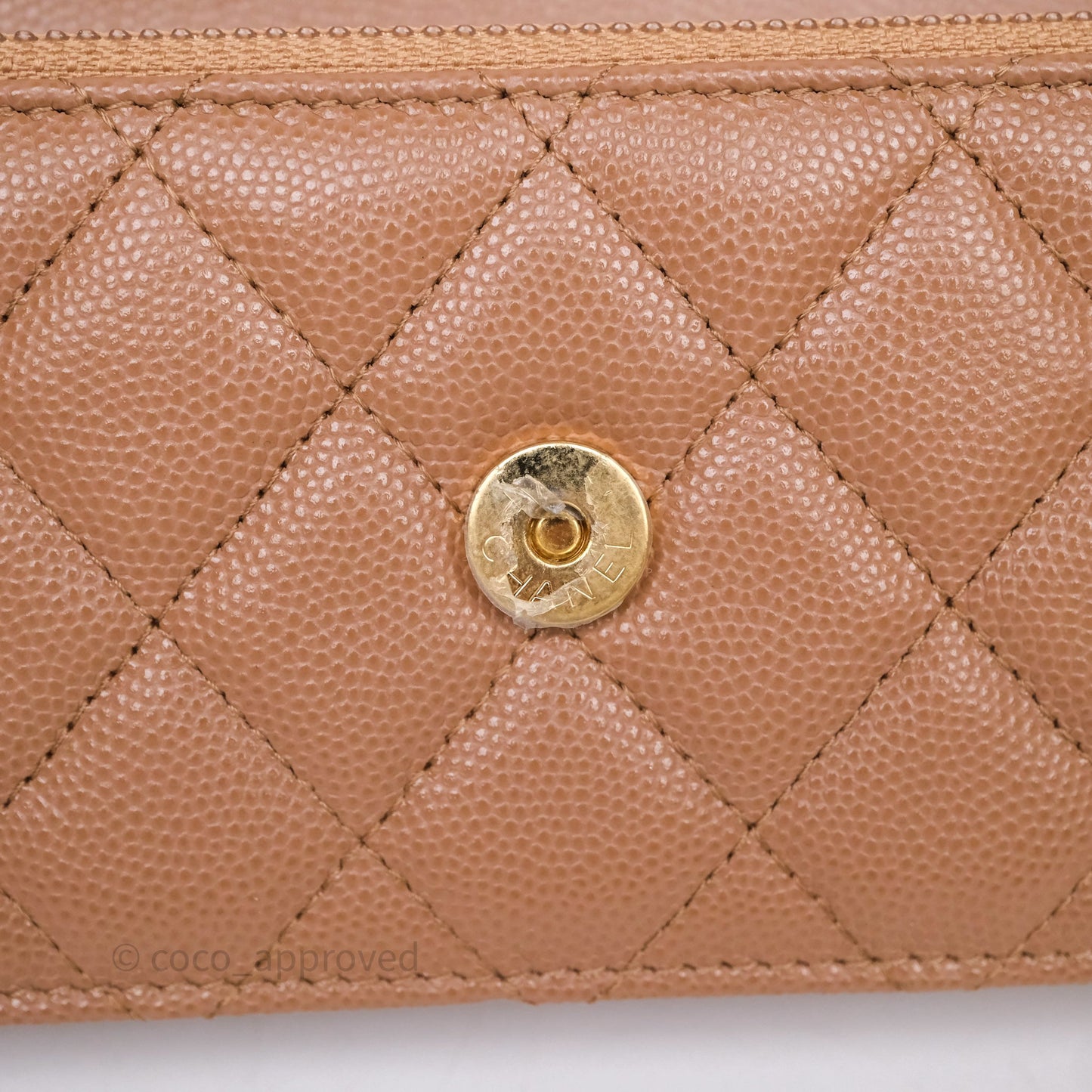 Chanel Coco First Phone Holder Dark Beige Caviar Gold Hardware 22K