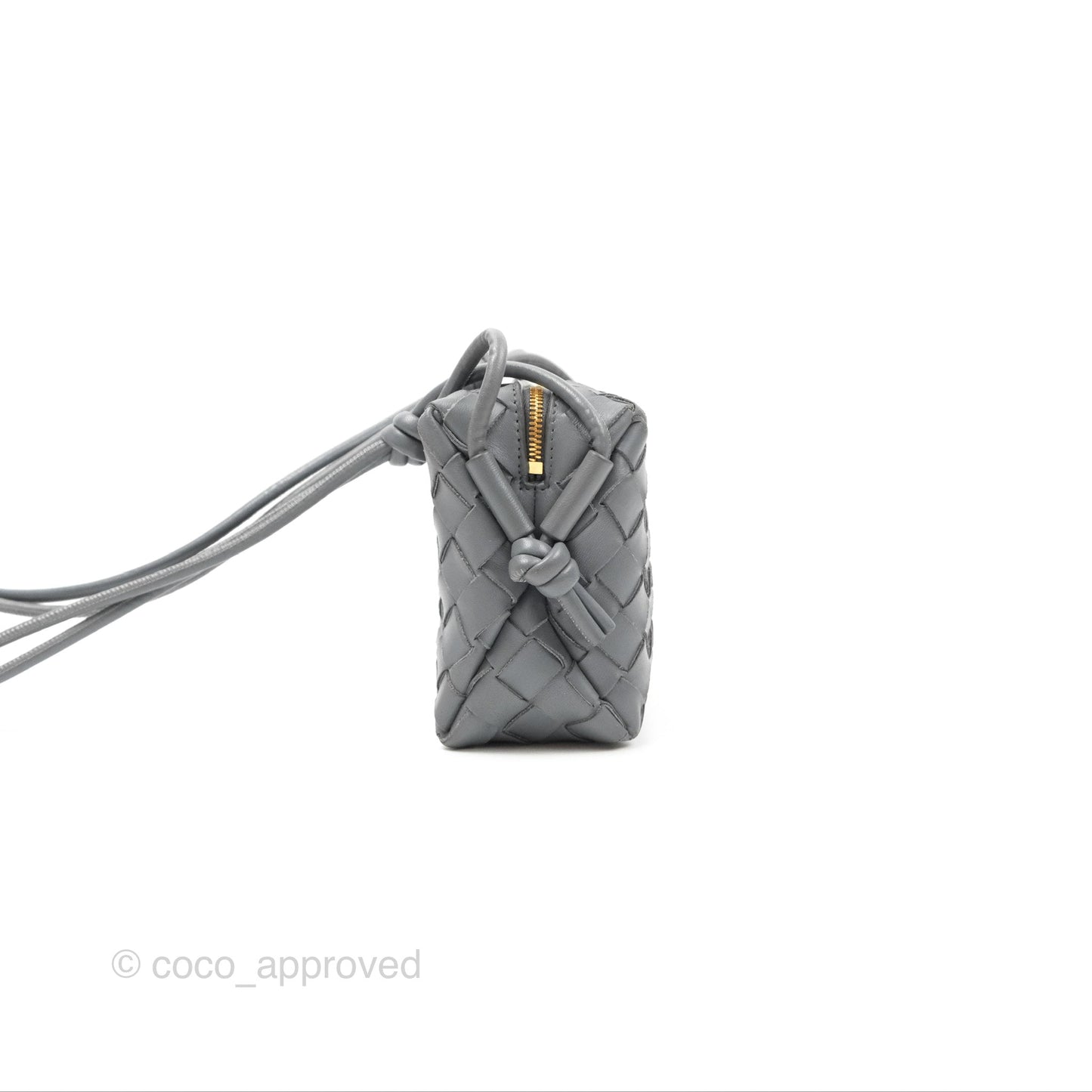 Bottega Veneta Mini Loop Camera Bag Intrecciato Lambskin Thunder