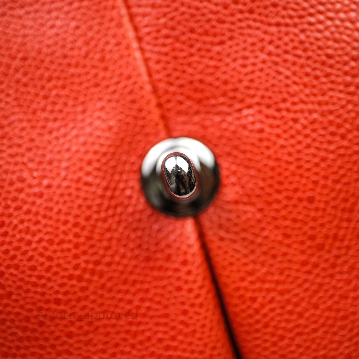 Chanel Flap Bag Caviar Orange Silver Hardware