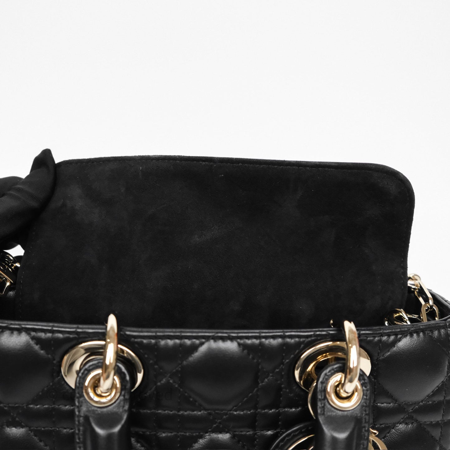 Dior Small Lady D-Joy Bag Black Lambskin Cannage Gold Hardware