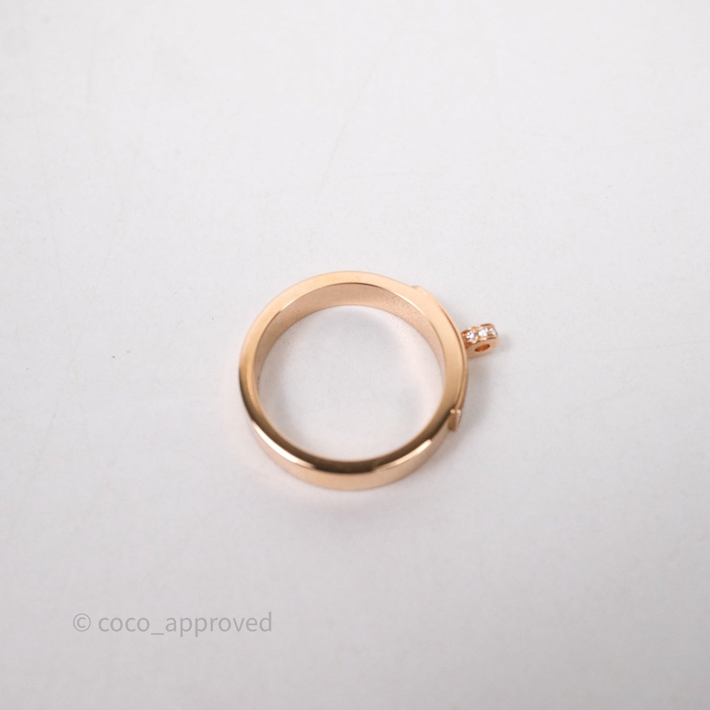 Hermès Kelly Ring Rose Gold With Diamonds Size 54