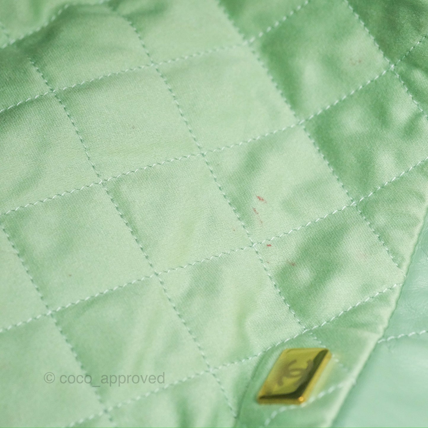 Chanel 22 Small Mint Green Shiny Aged Calfskin Aged Gold Hardware