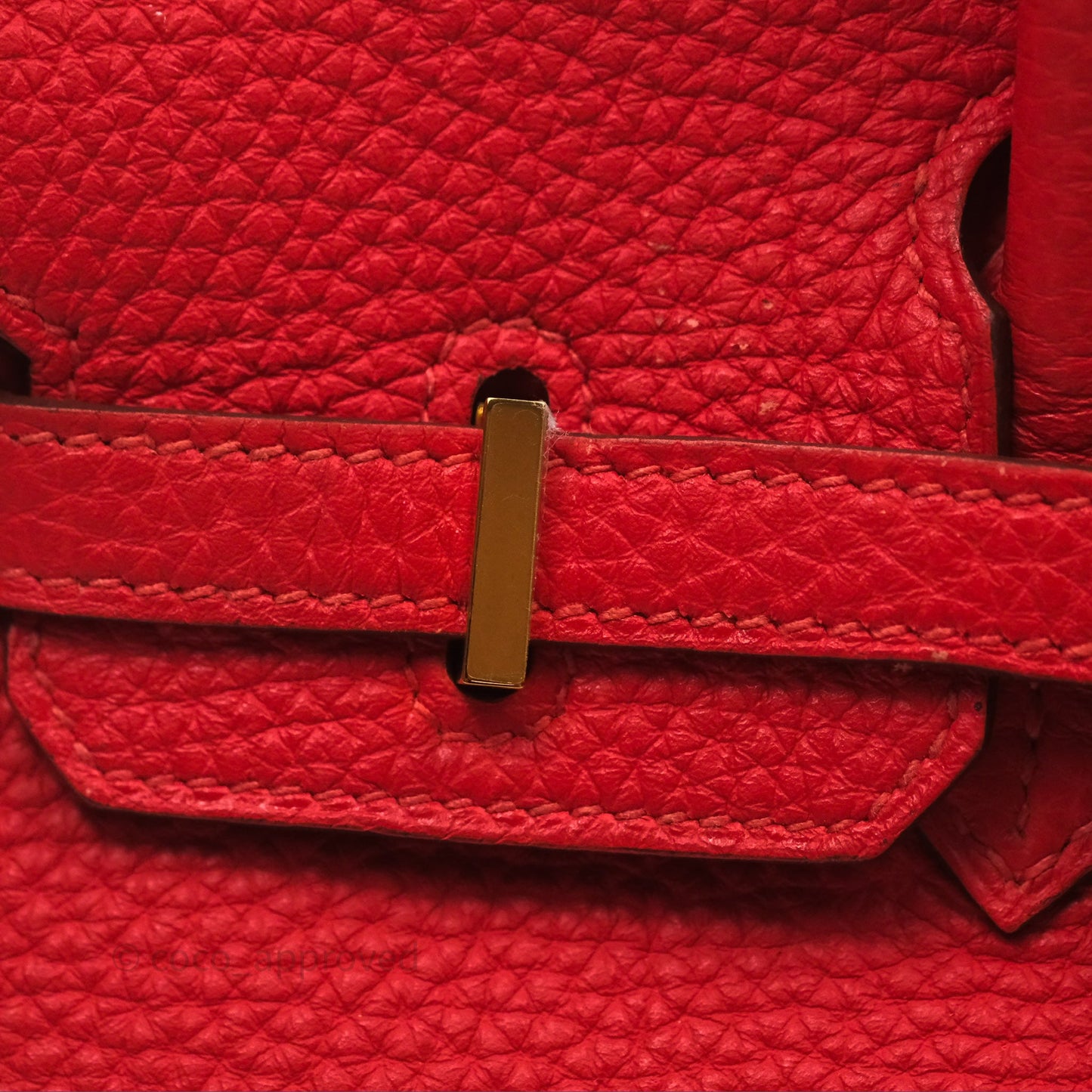 Hermès Birkin 25 Retourne Rouge Tomate S5 Clemence Gold Hardware