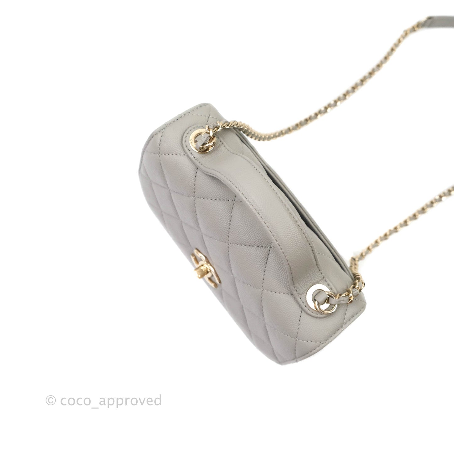 Chanel Quilted Small Business Affinity Flap Grey Caviar Gold Hardware