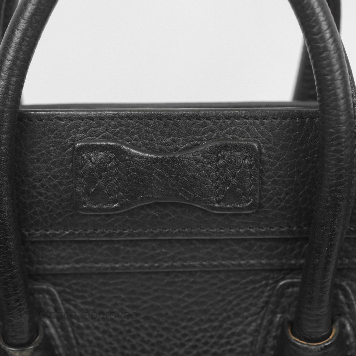 Celine Nano Luggage Bag Black Drummed Calfskin