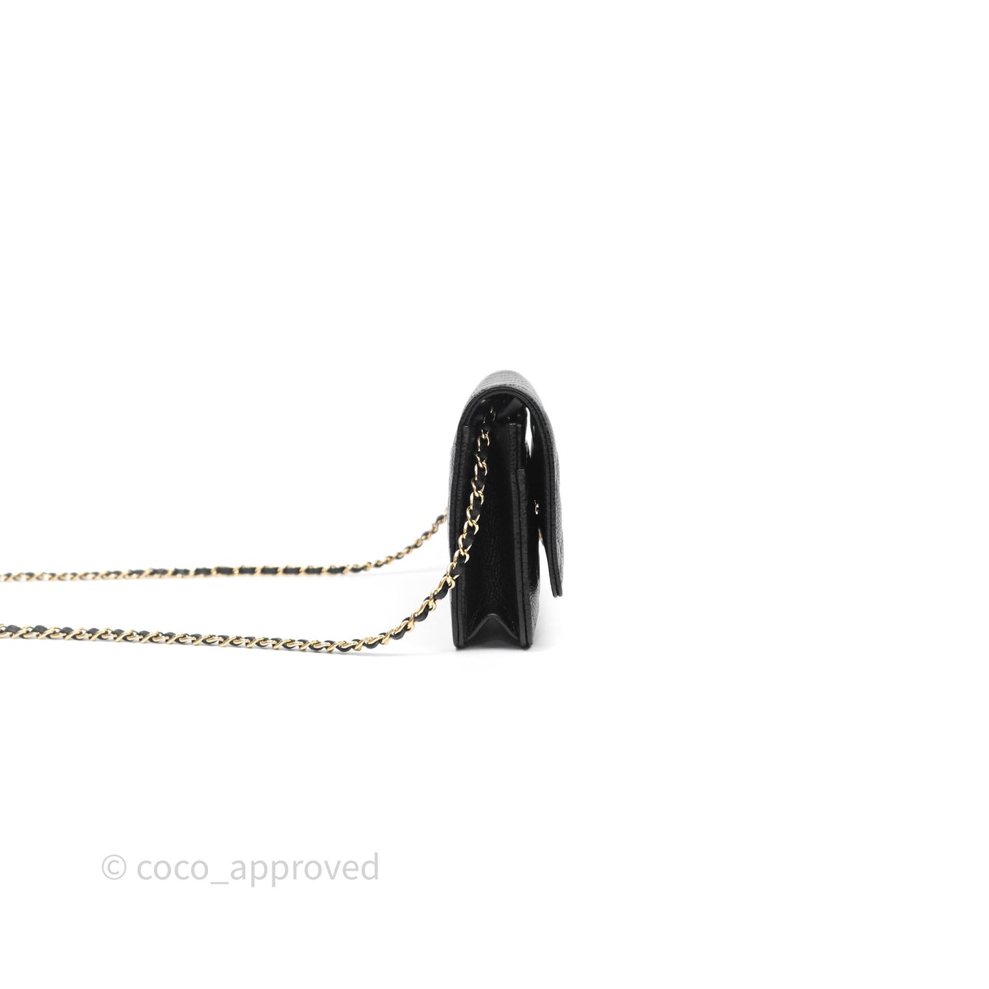 Chanel Quilted WOC Black Caviar Gold Hardware