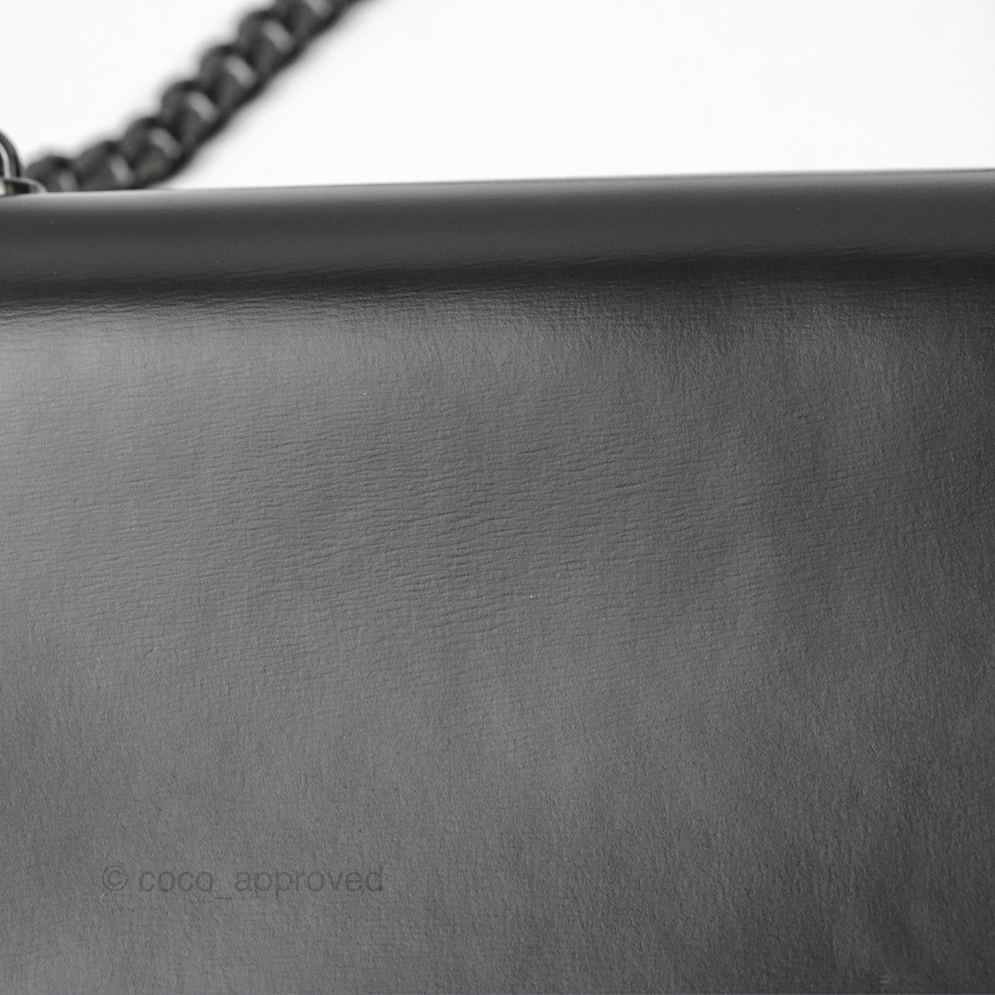 Celine Triomphe Chain Shoulder Bag So Black Shiny Calfskin