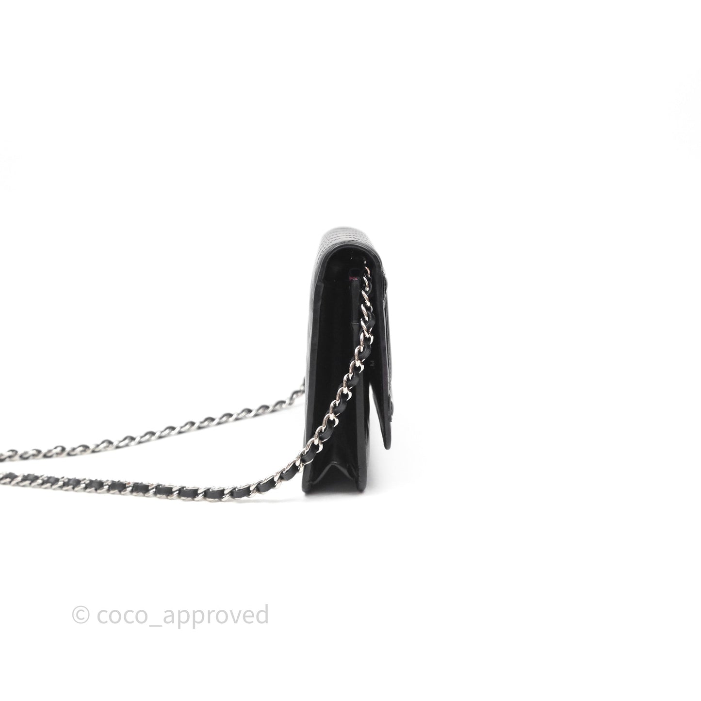 Chanel Quilted Cambon Wallet on Chain WOC Black Calfskin Silver Hardware