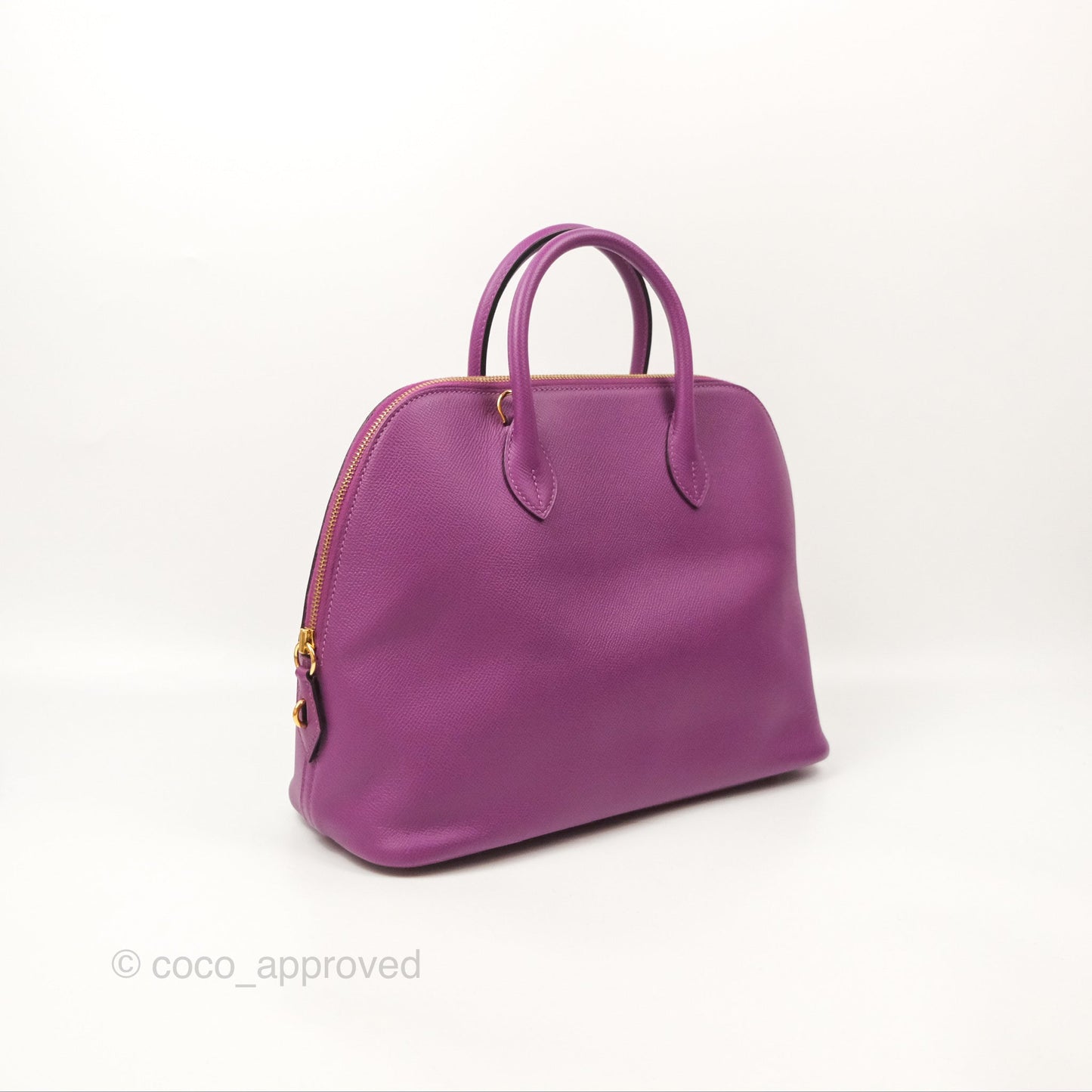 Hermès Bolide 1923 31 Purple Epsom Palladium Hardware