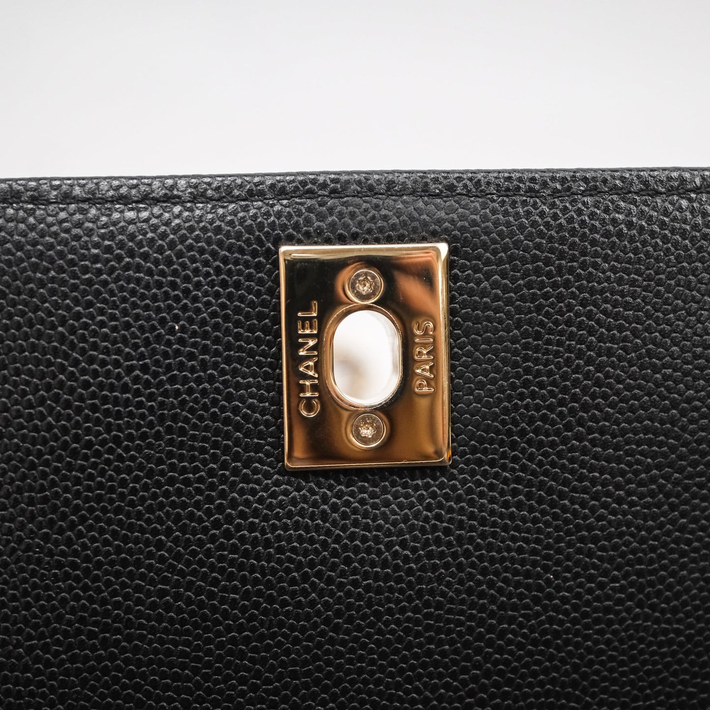 Chanel Small Quilted Coco Handle Black Caviar Gold Hardware