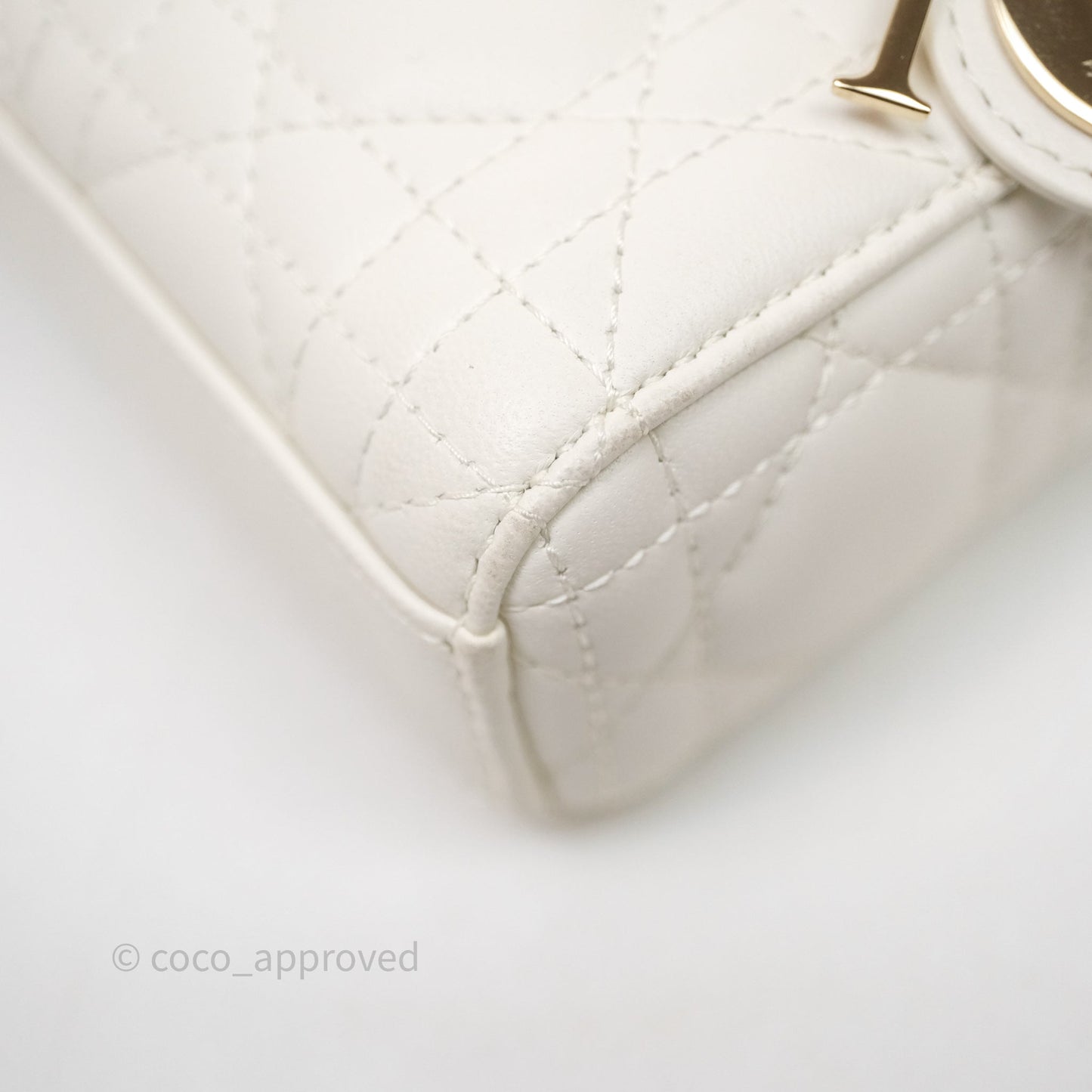 Christian Dior Micro Lady D-Joy Bag Latte Cannage Lambskin Gold Hardware