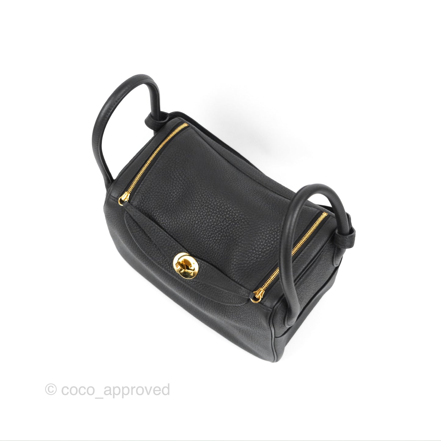 Hermès Lindy 26 Black Clemence Gold Hardware