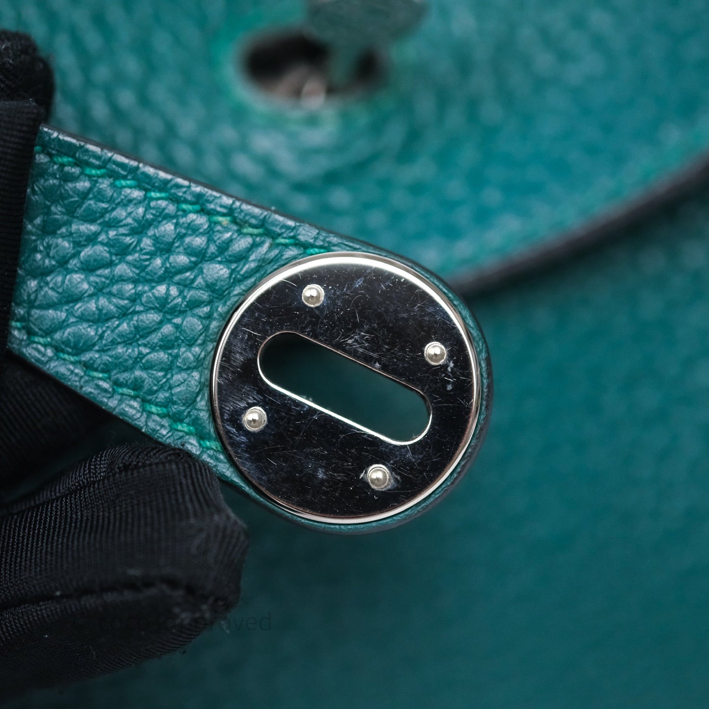 Hermès Lindy 30 Malachite Z6 Clemence Palladium Hardware