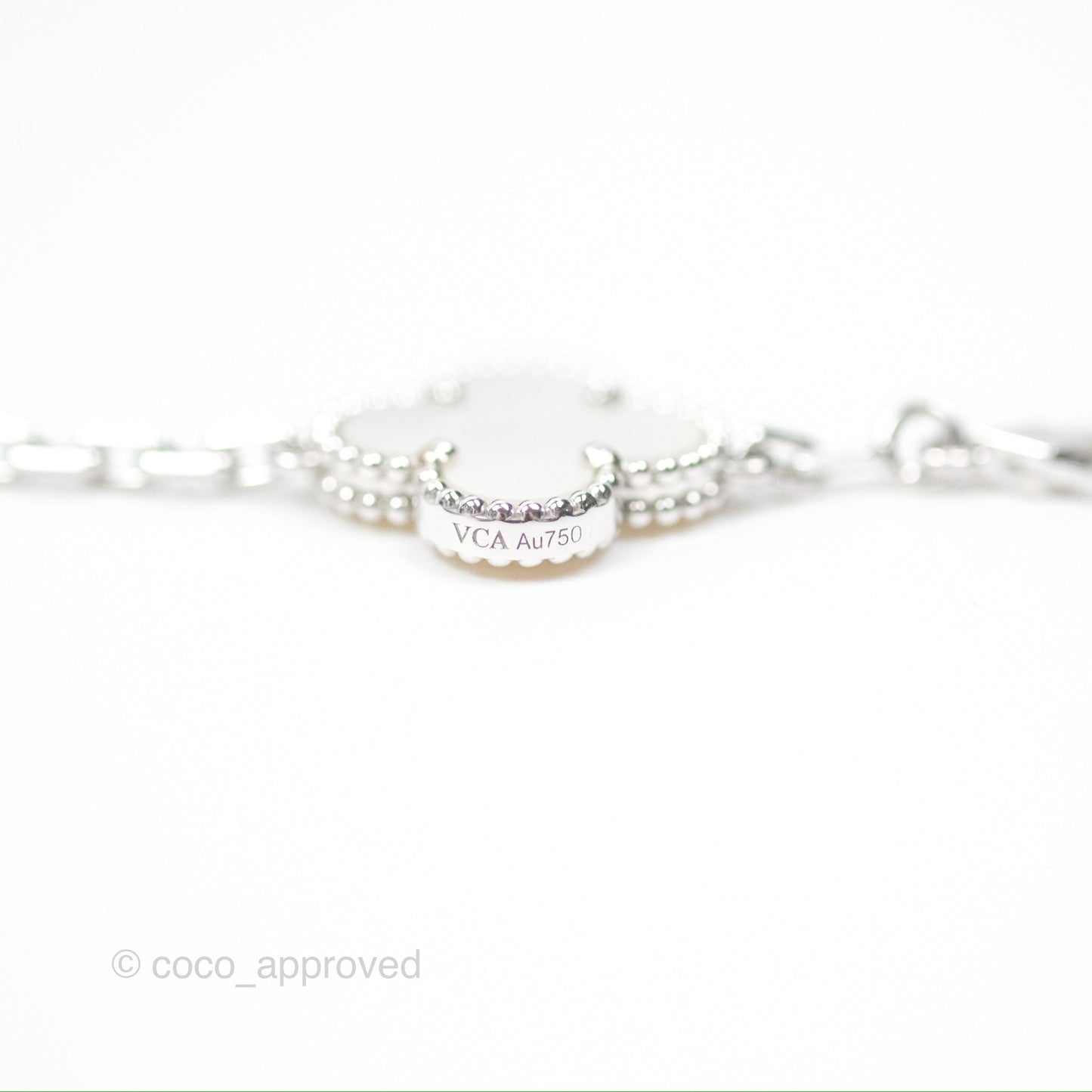 Van Cleef & Arpels Vintage Alhambra 5 Motifs White Mother-of-pearl White Gold Bracelet