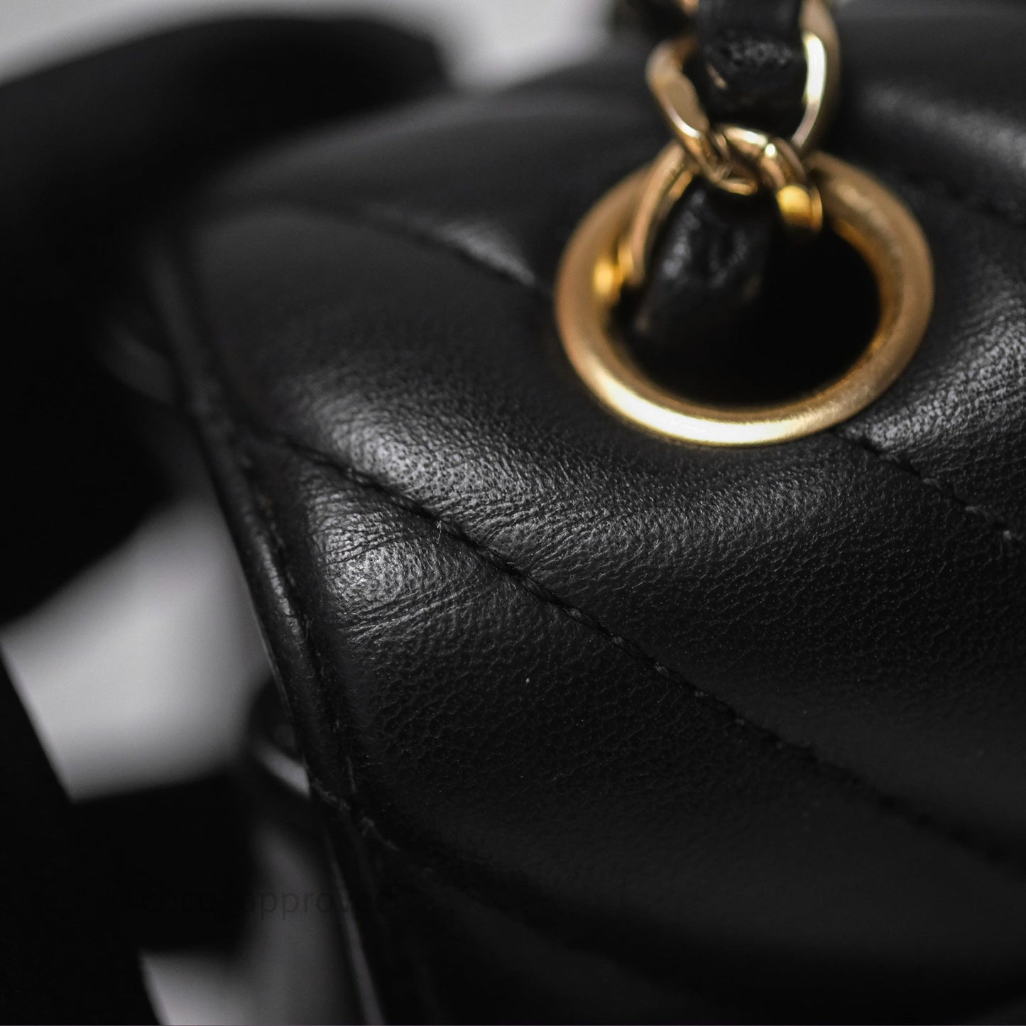 Chanel Mini Rectangular Chevron Black Lambskin Gold Hardware
