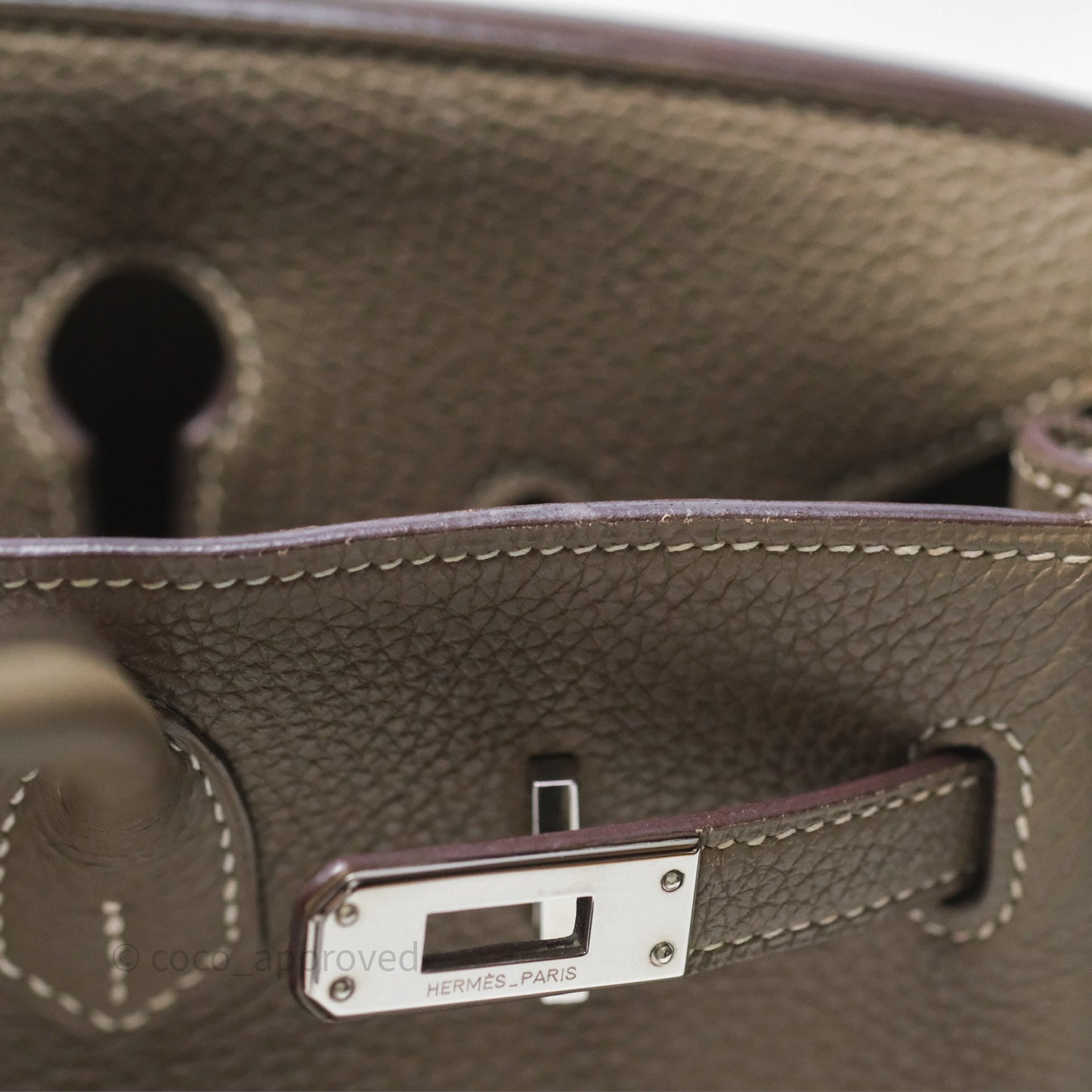 Hermes Birkin 25 Retourne Etoupe 18 Clemence Palladium Hardware