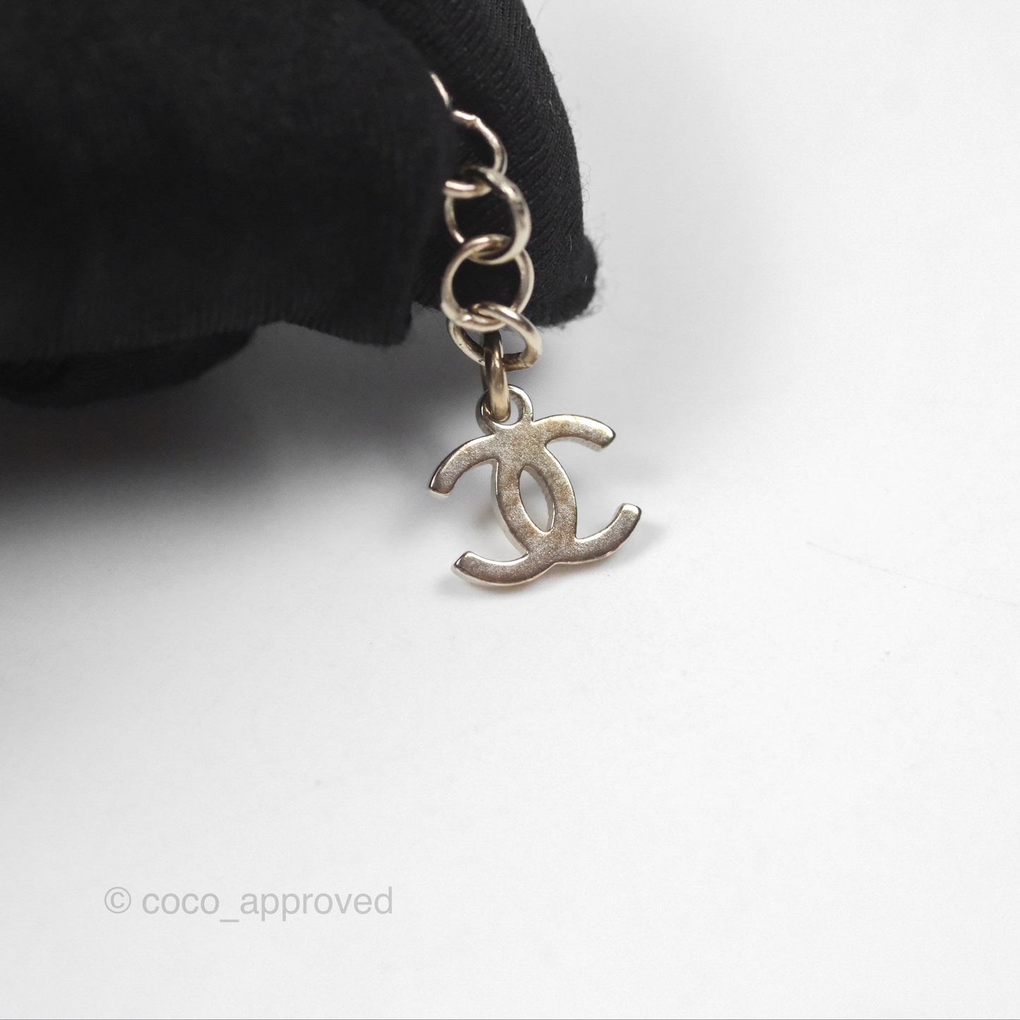 Chanel Crystal Chanel Logo Chain Choker Gold Tone 22S