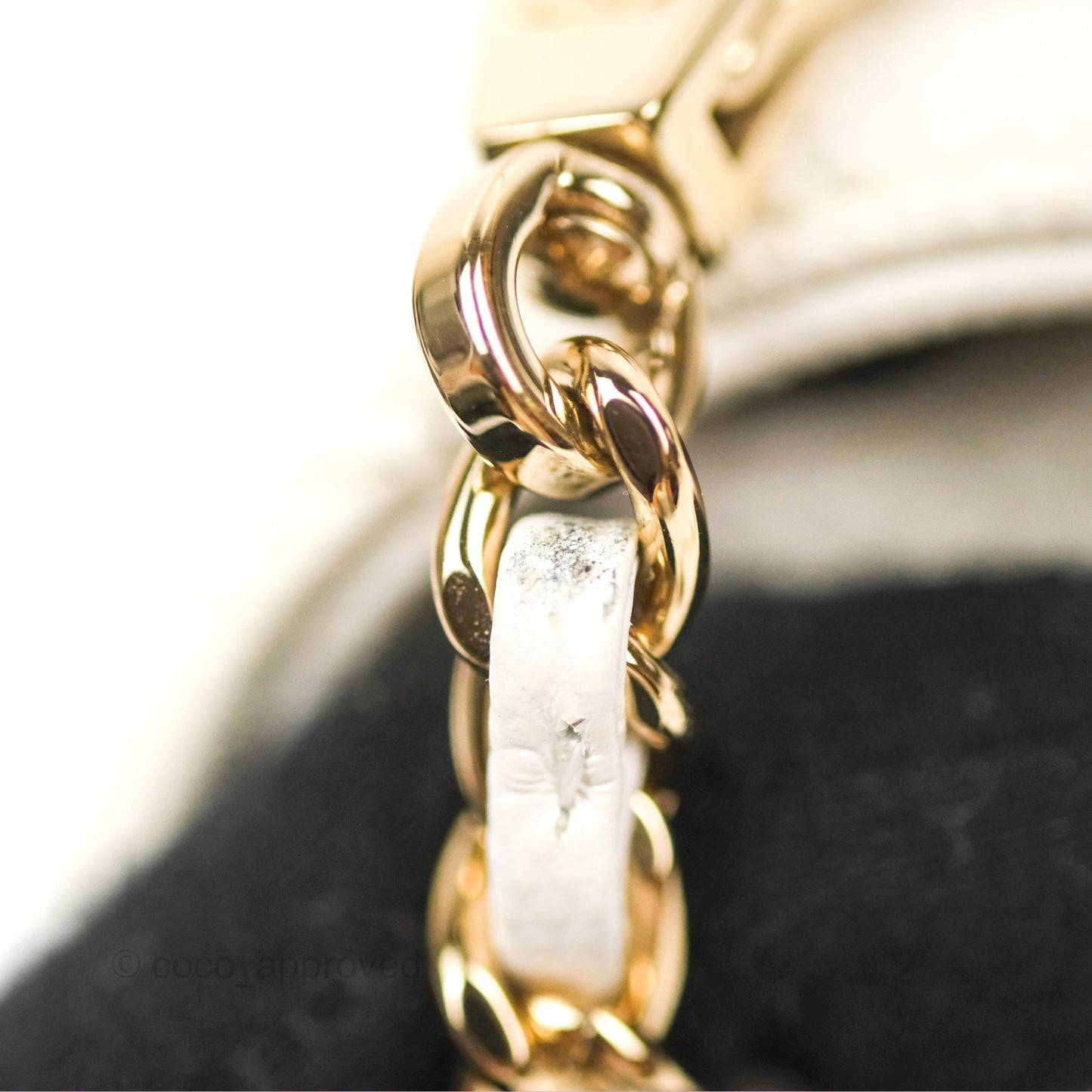 Chanel Mini Coco Handle Quilted Ivory White Caviar Gold Hardware