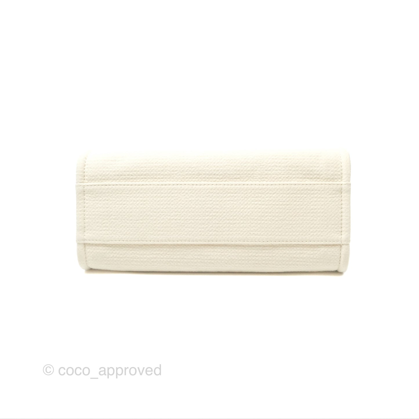 Chanel Medium Deauville Tote Ivory Cotton Silver Hardware