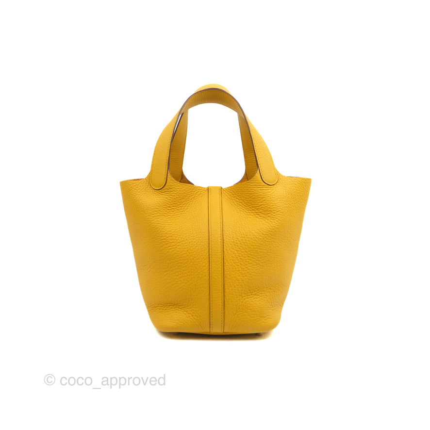 Hermès Picotin Lock 18 Jaune Ambre Clemence Gold Hardware