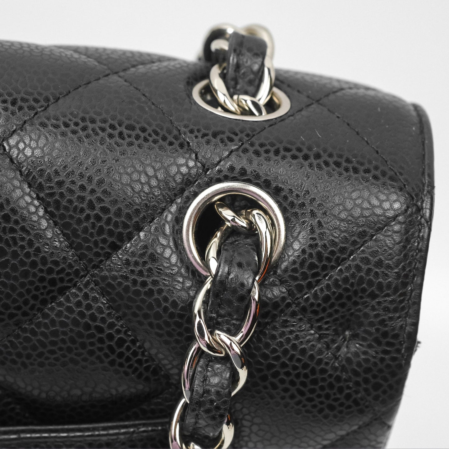 Chanel Quilted Maxi Single Flap Black Caviar Silver Hardware