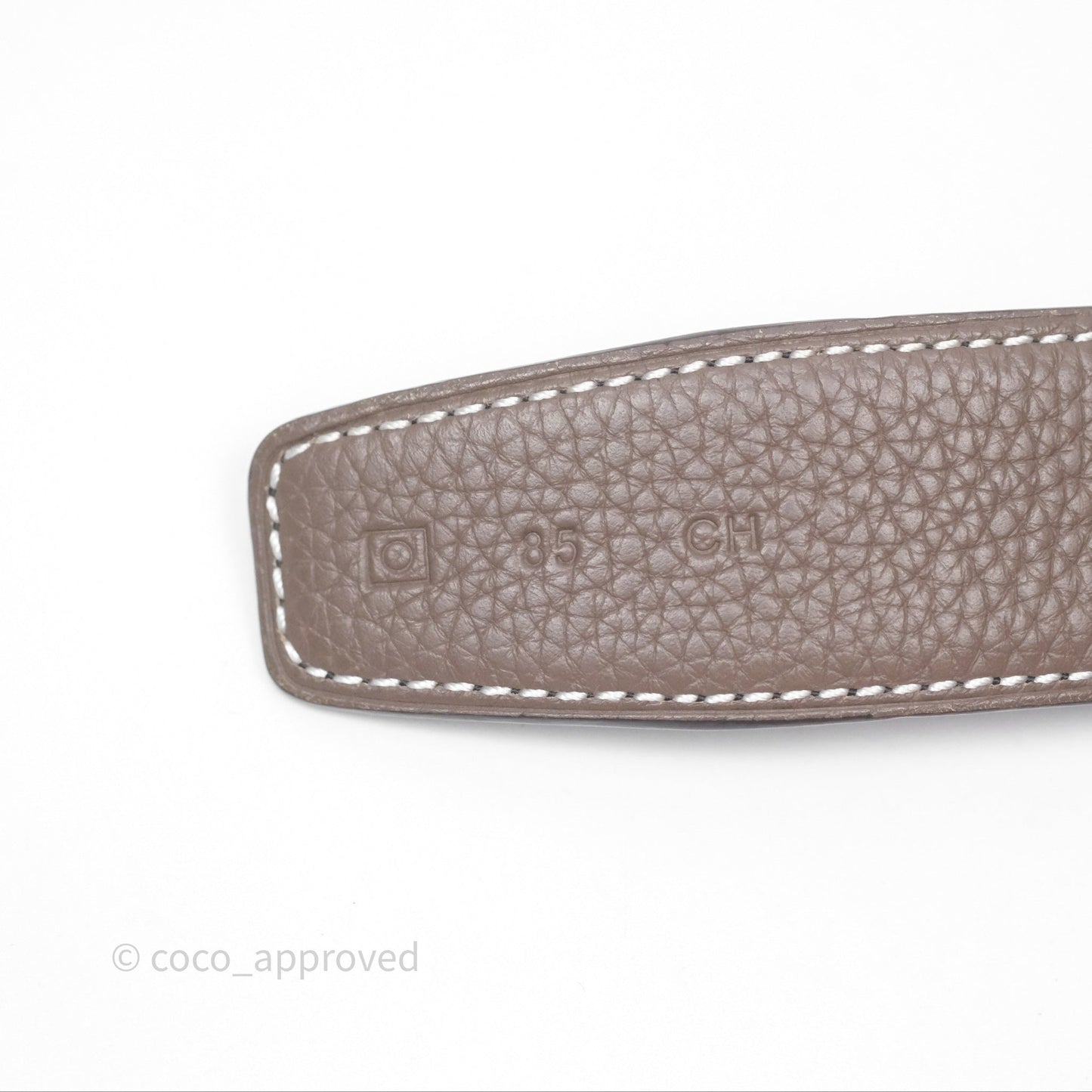 Hermès H Belt Buckle & Reversible Strap 32mm Etoupe/ Noir Palladium Hardware