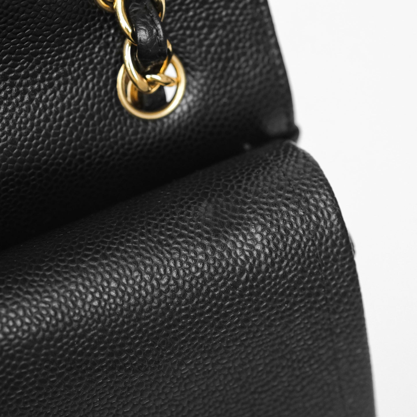 Chanel Jumbo Double Flap Quilted Black Caviar Gold Hardware⁣⁣