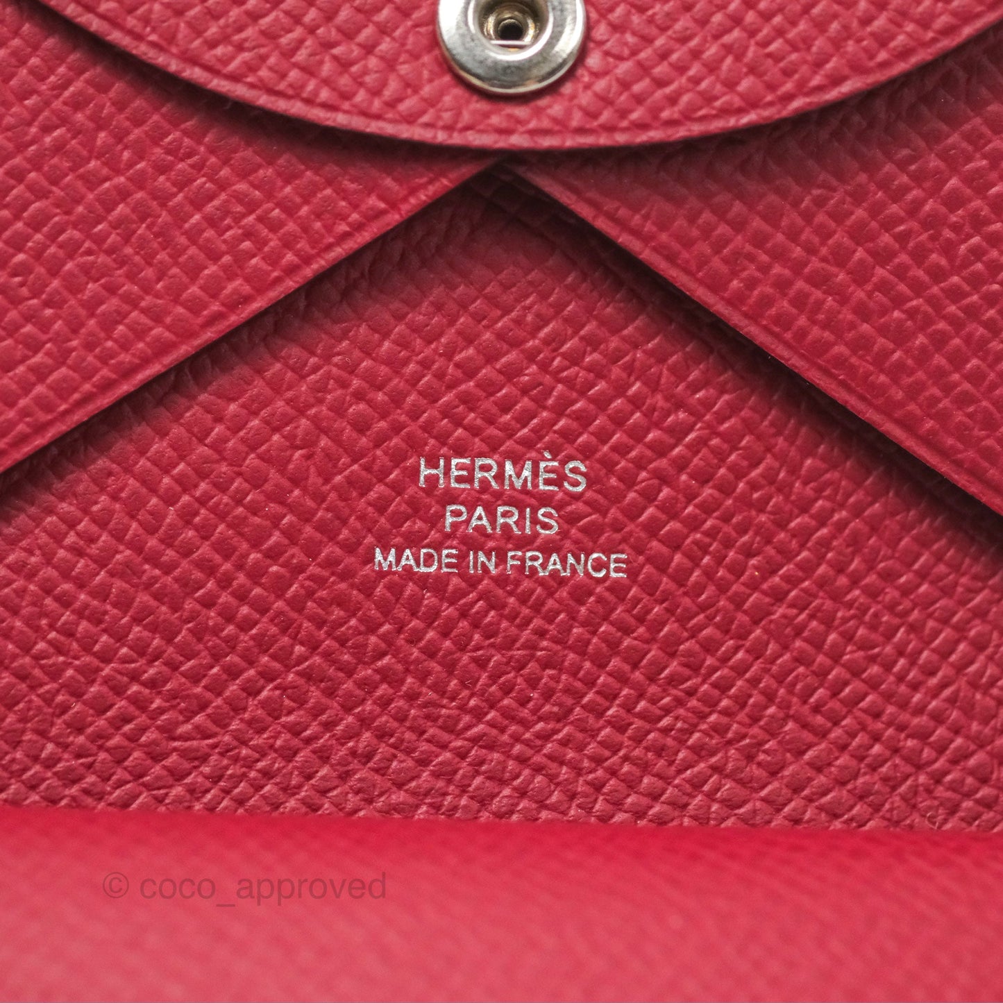 Hermès Calvi Duo Compact Card Holder Rouge Grenat Epsom