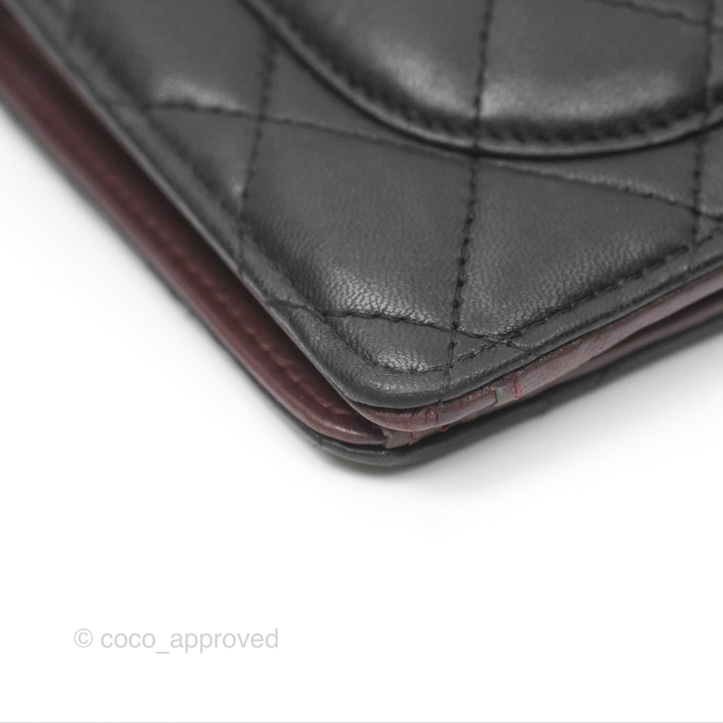 Chanel Classic Quilted Long Wallet Black Lambskin Silver Hardware