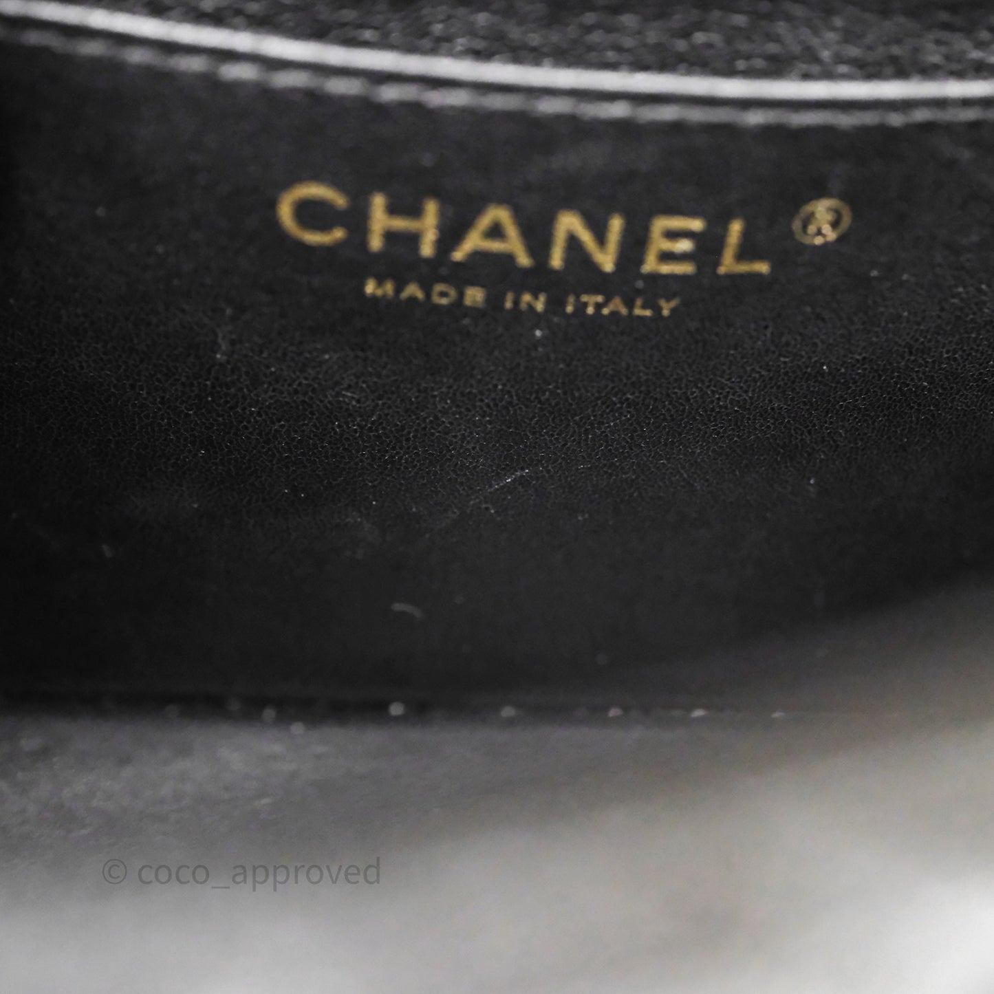 Chanel Mini Square Black Caviar Gold Hardware
