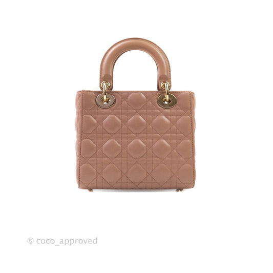 Christian Dior Lambskin My ABCDior Lady Dior Dark Beige Gold Hardware