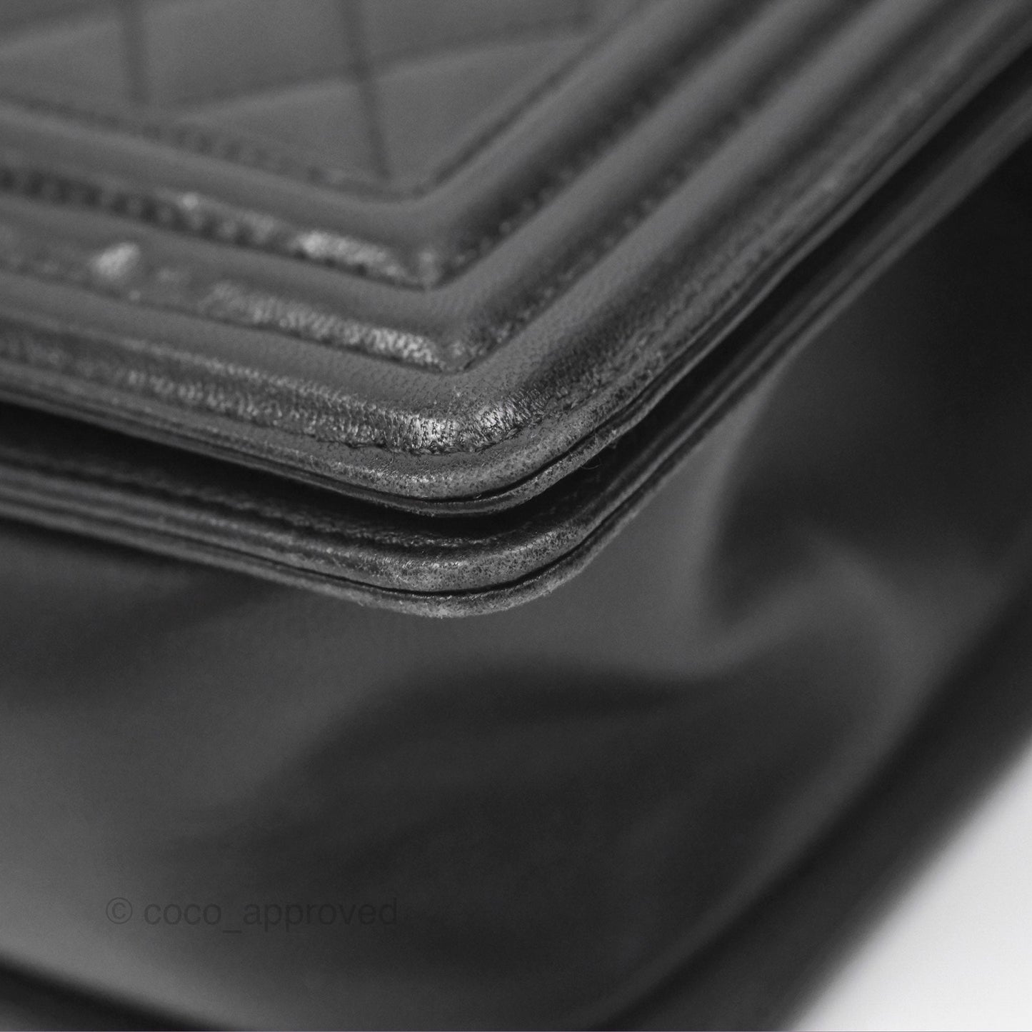 Chanel Quilted Medium Boy Black Lambskin Ruthenium Hardware