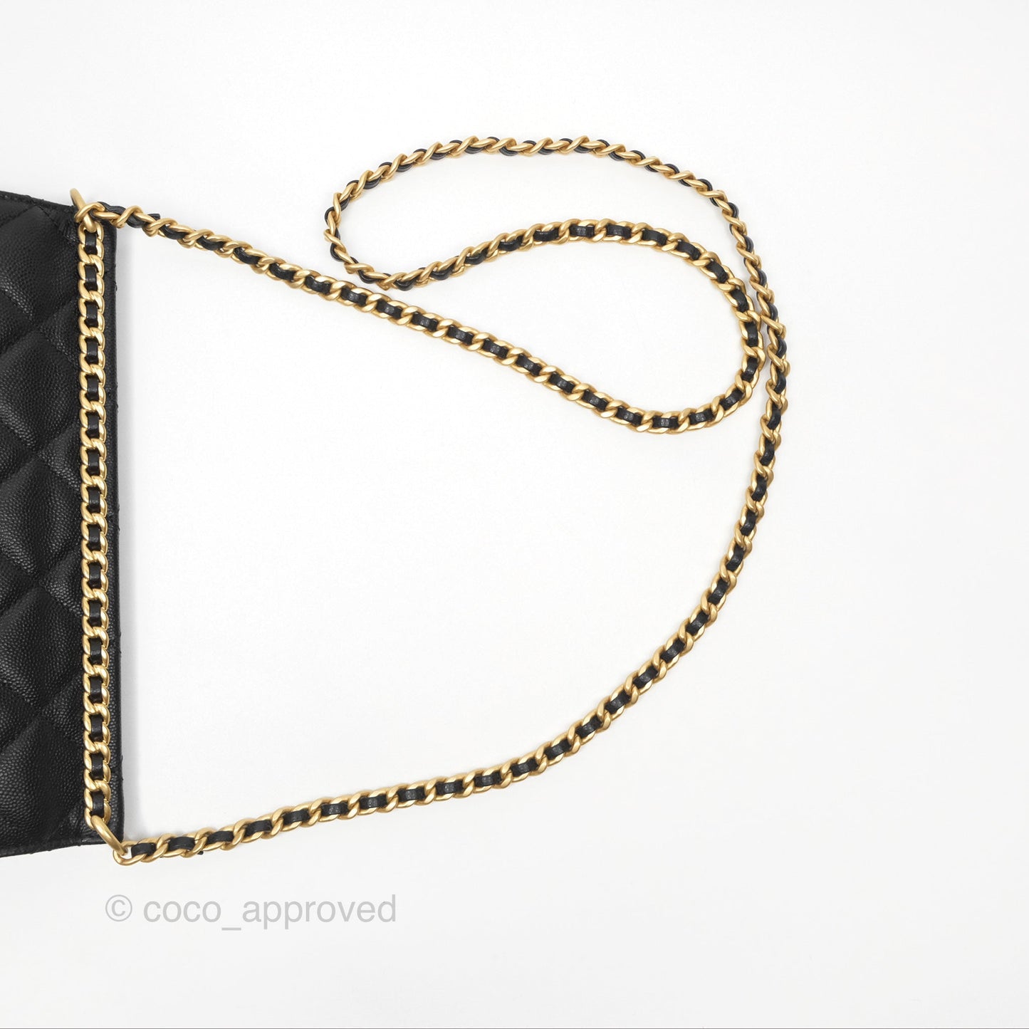 Chanel Chain Flap Bag Black Caviar Aged Gold Hardware 23A